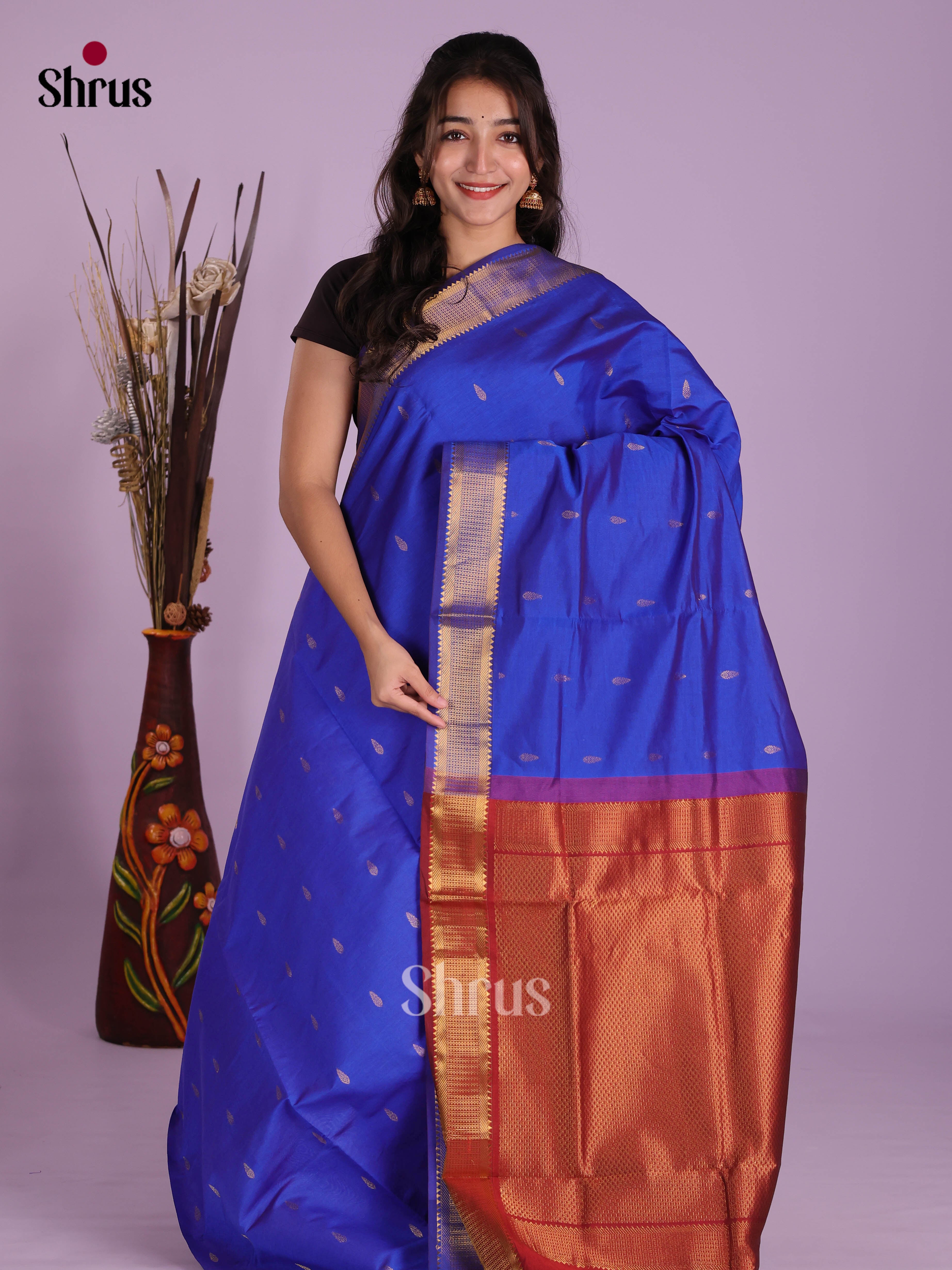 DKS04135 - Silkcotton-halfpure Saree - Shop on Shrus.com