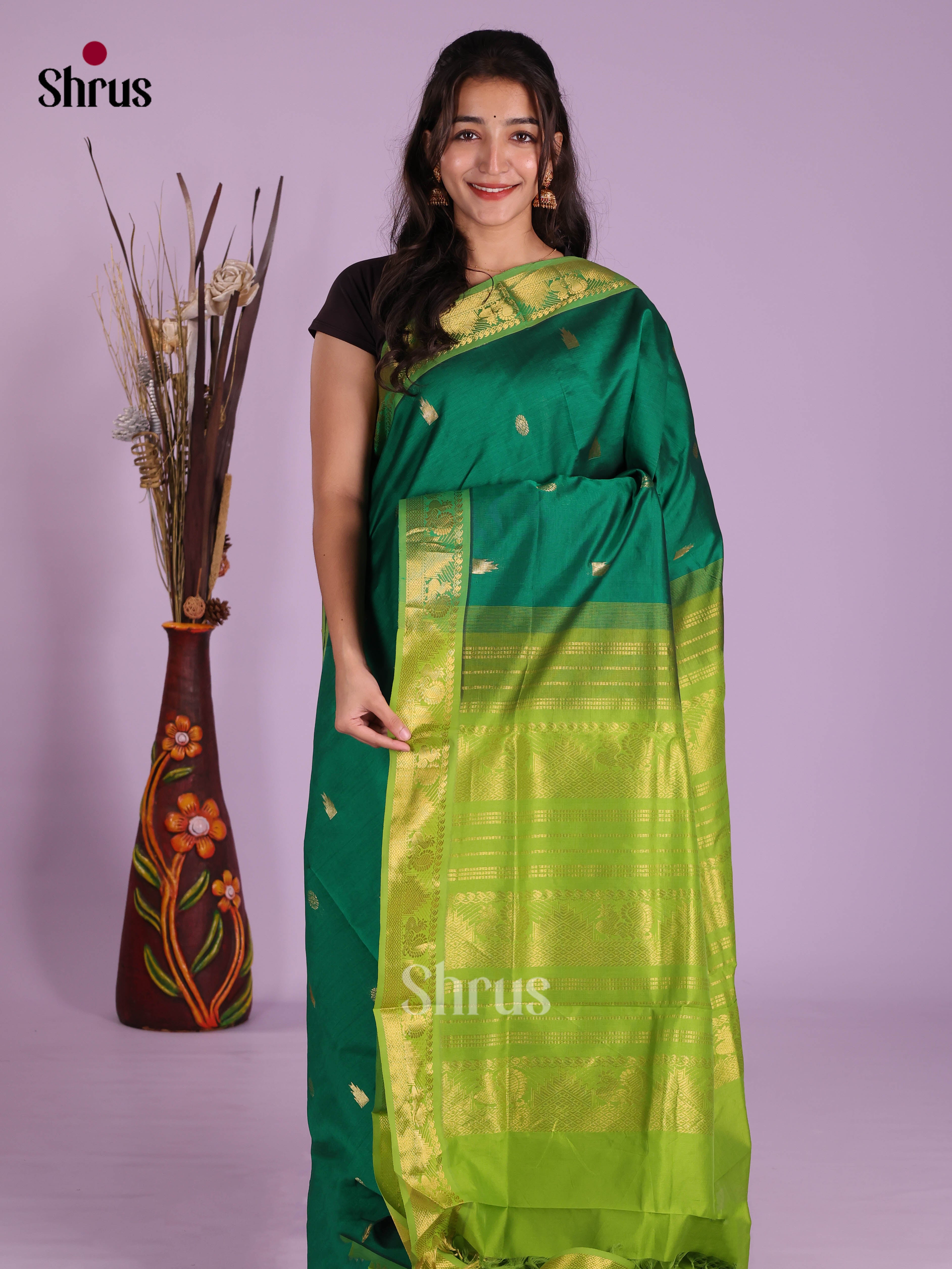 DKS04143 - Silkcotton-halfpure Saree