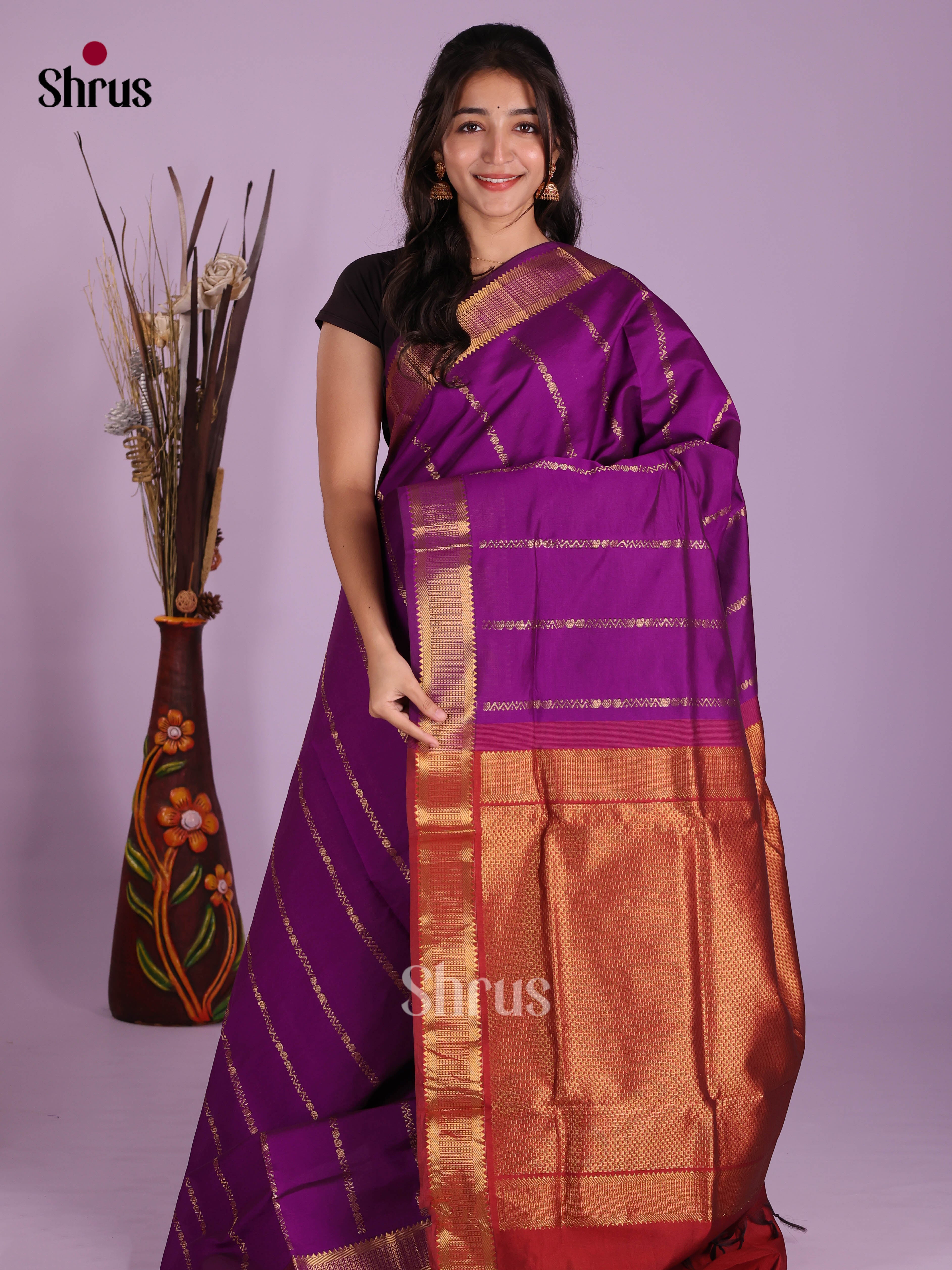 DKS04154 - Silkcotton-halfpure Saree - Shop on Shrus.com