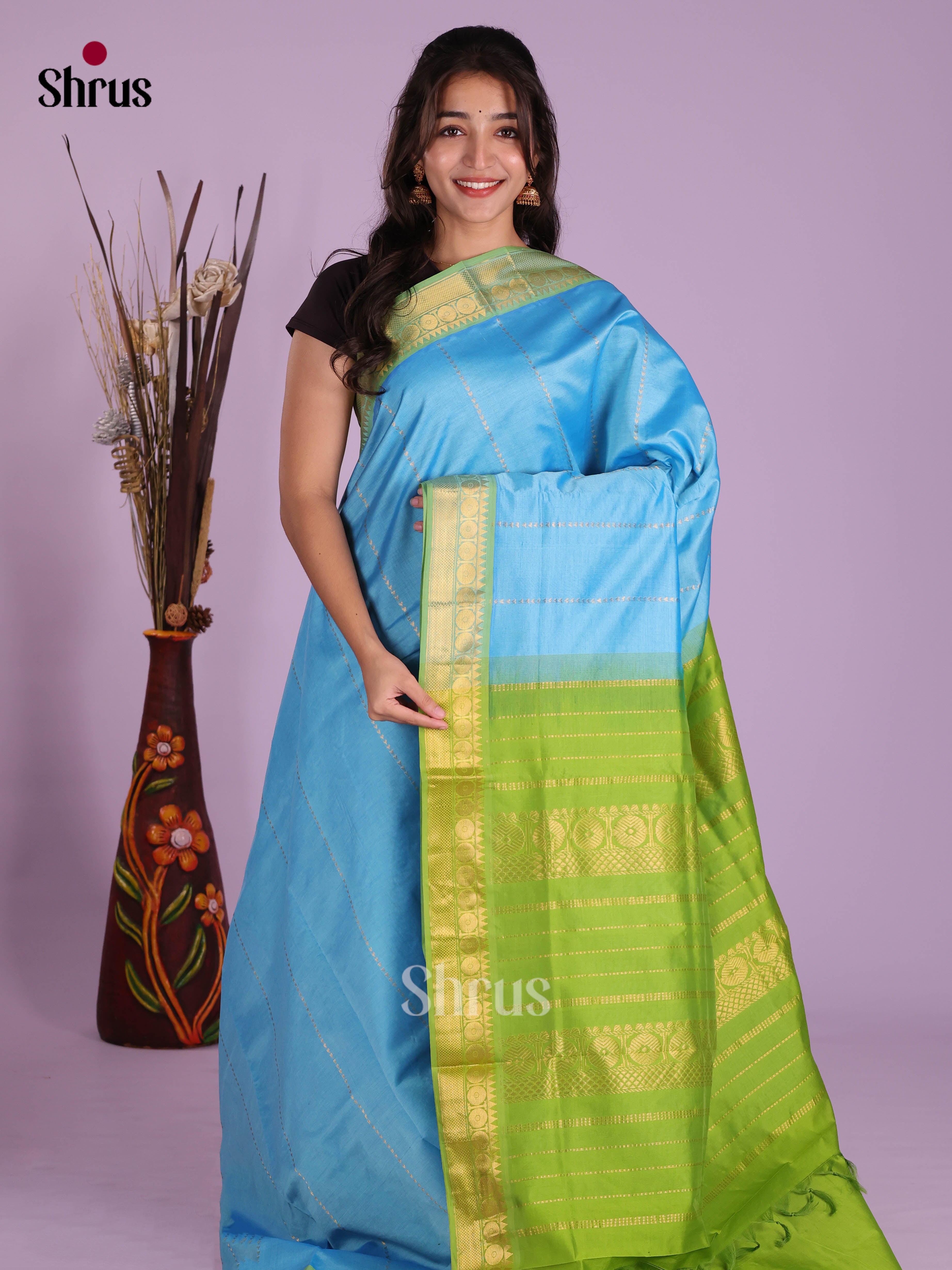 DKS04171 - Silkcotton-halfpure Saree