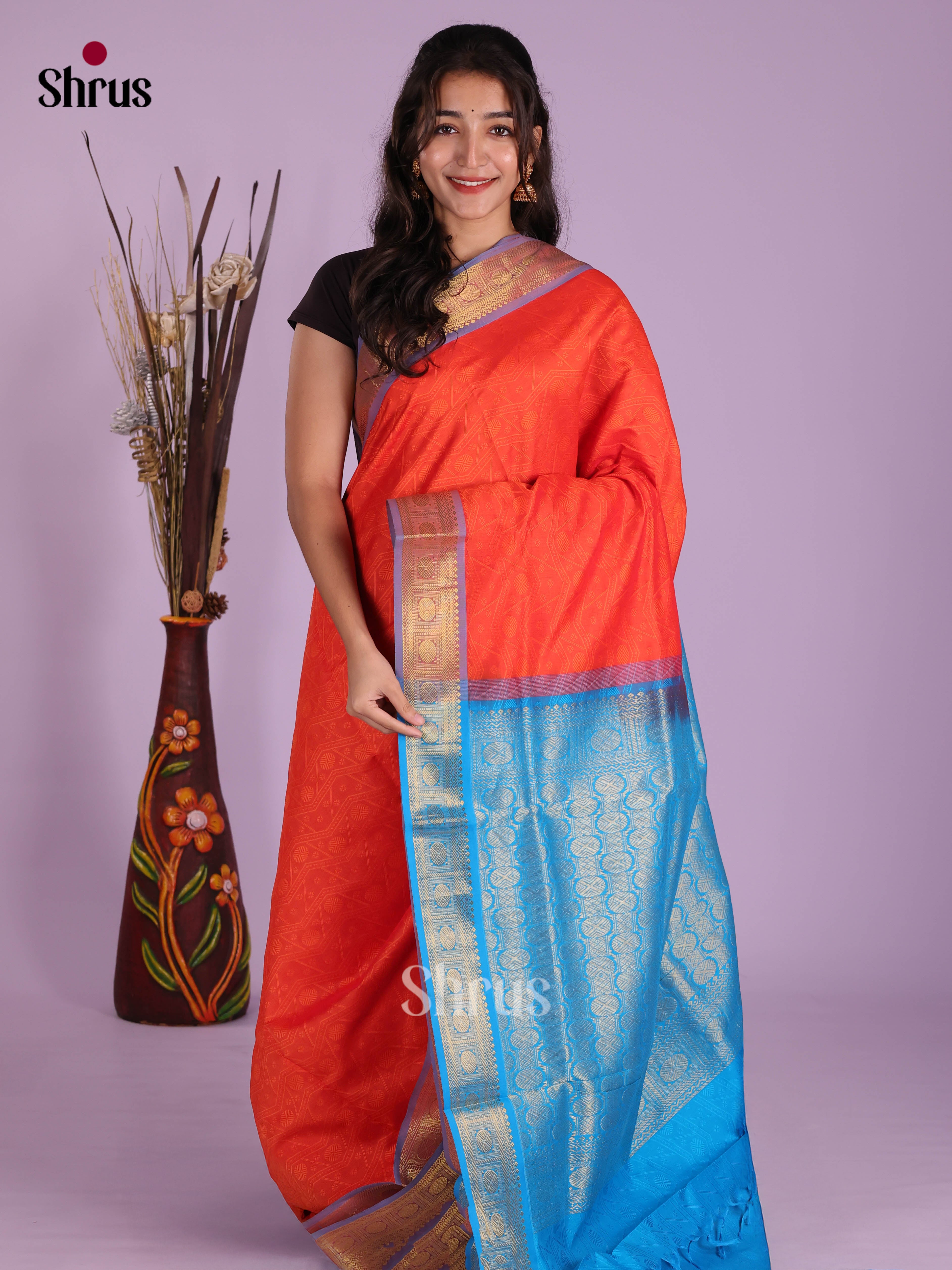 DKS04177 - Silkcotton-halfpure Saree