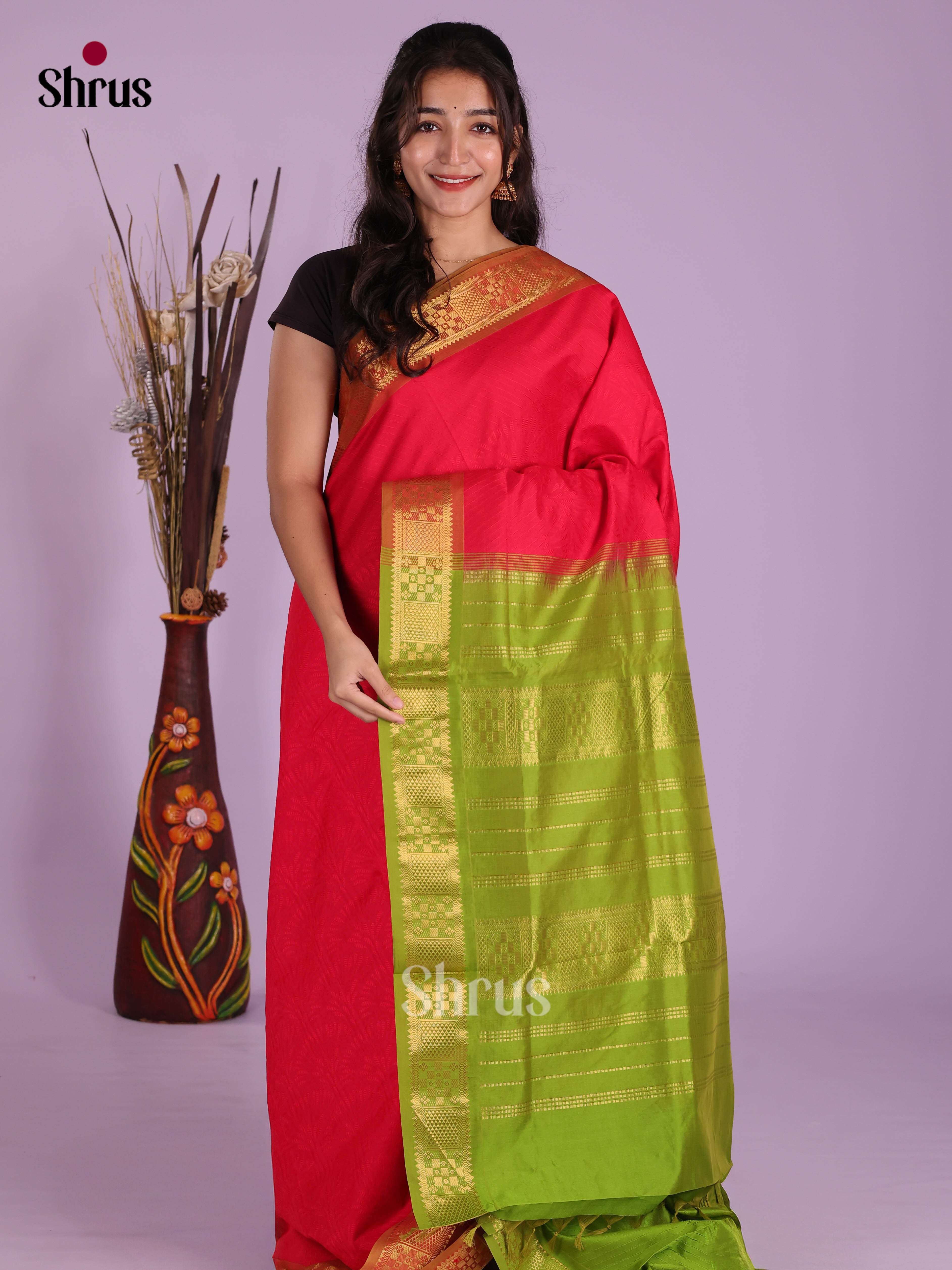 DKS04182 - Silkcotton-halfpure Saree