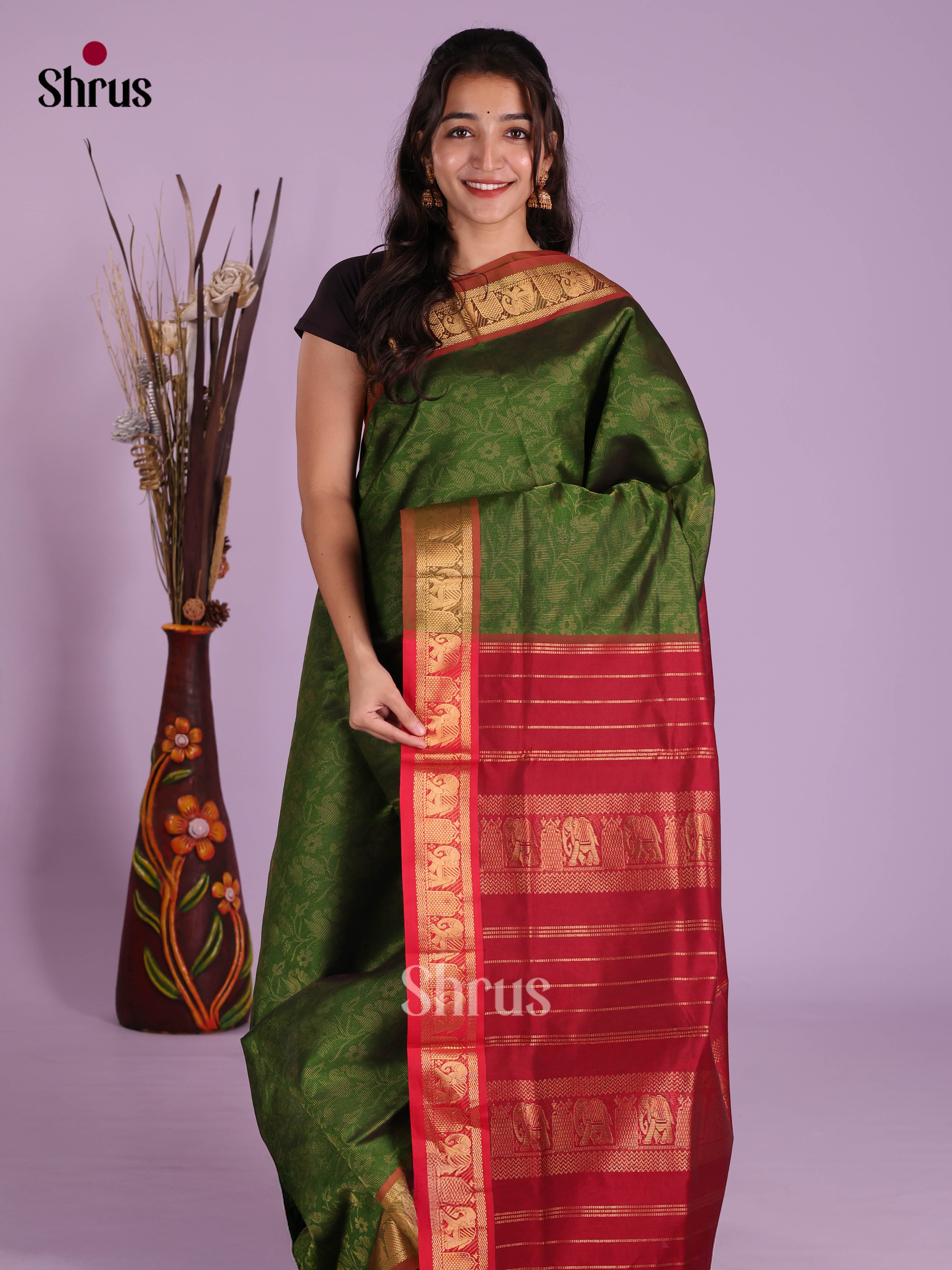 DKS04183 - Silkcotton-halfpure Saree