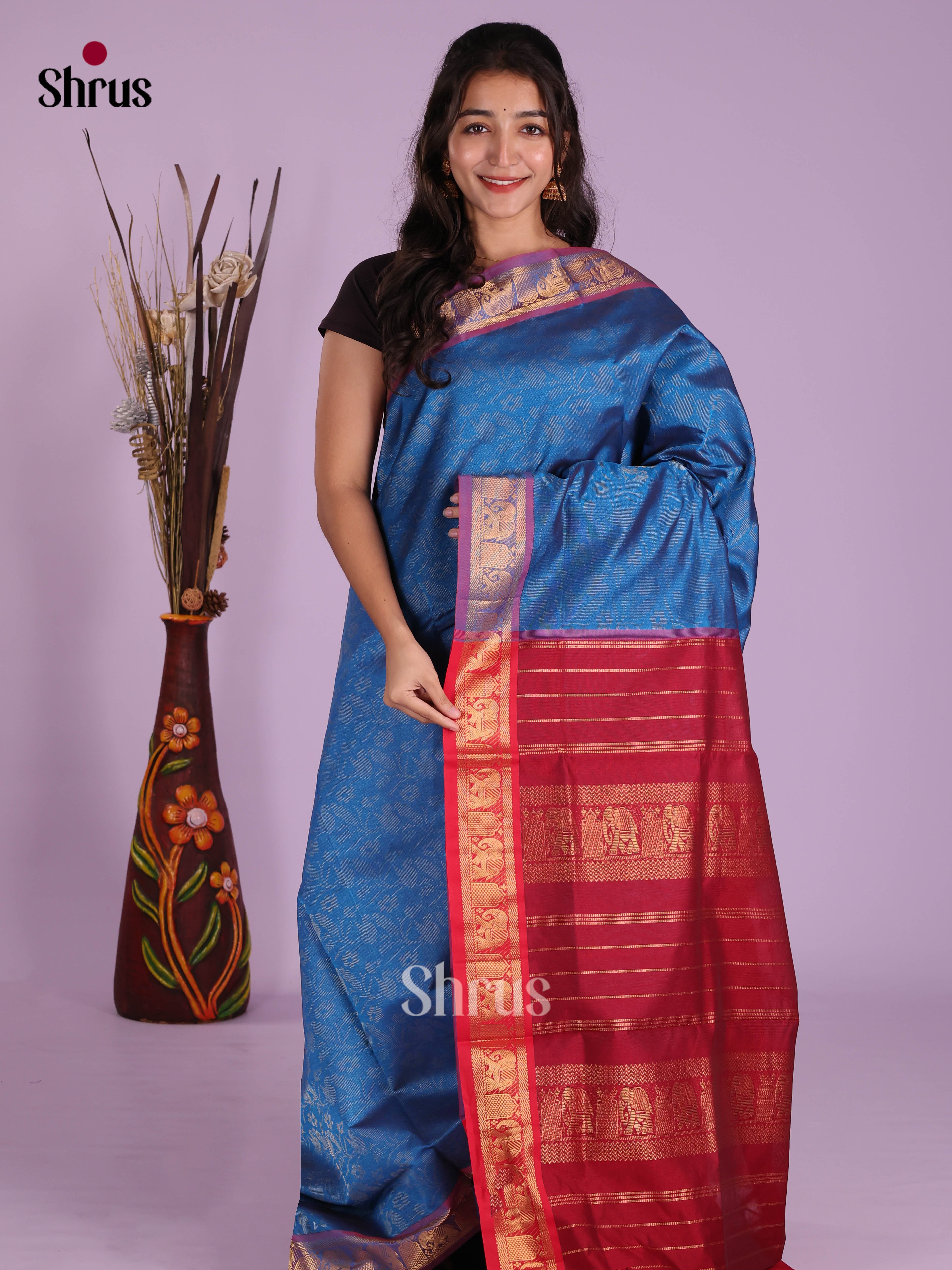 DKS04185 - Silkcotton-halfpure Saree