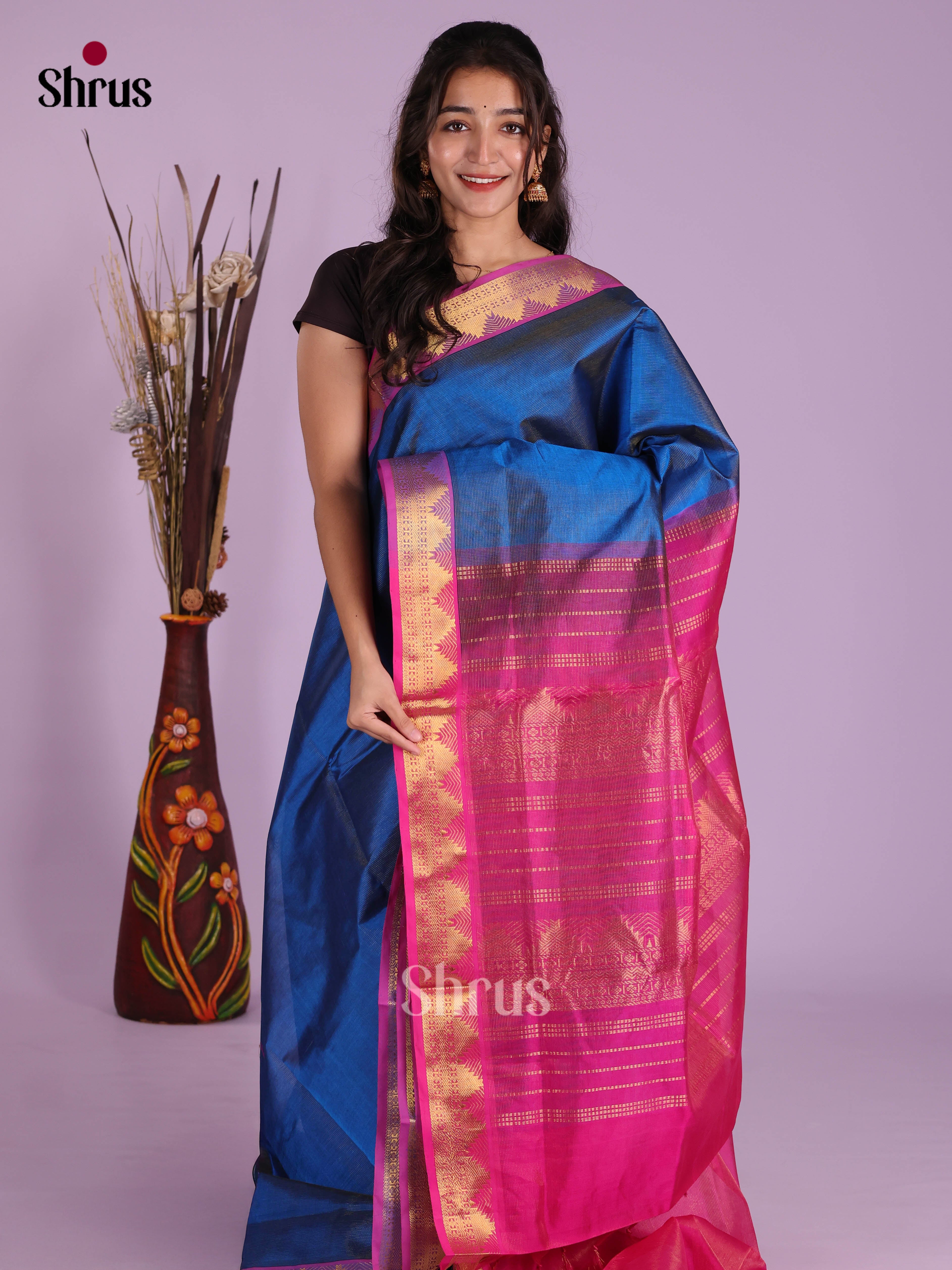 DKS04250 - Silk Cotton Saree - Shop on Shrus.com