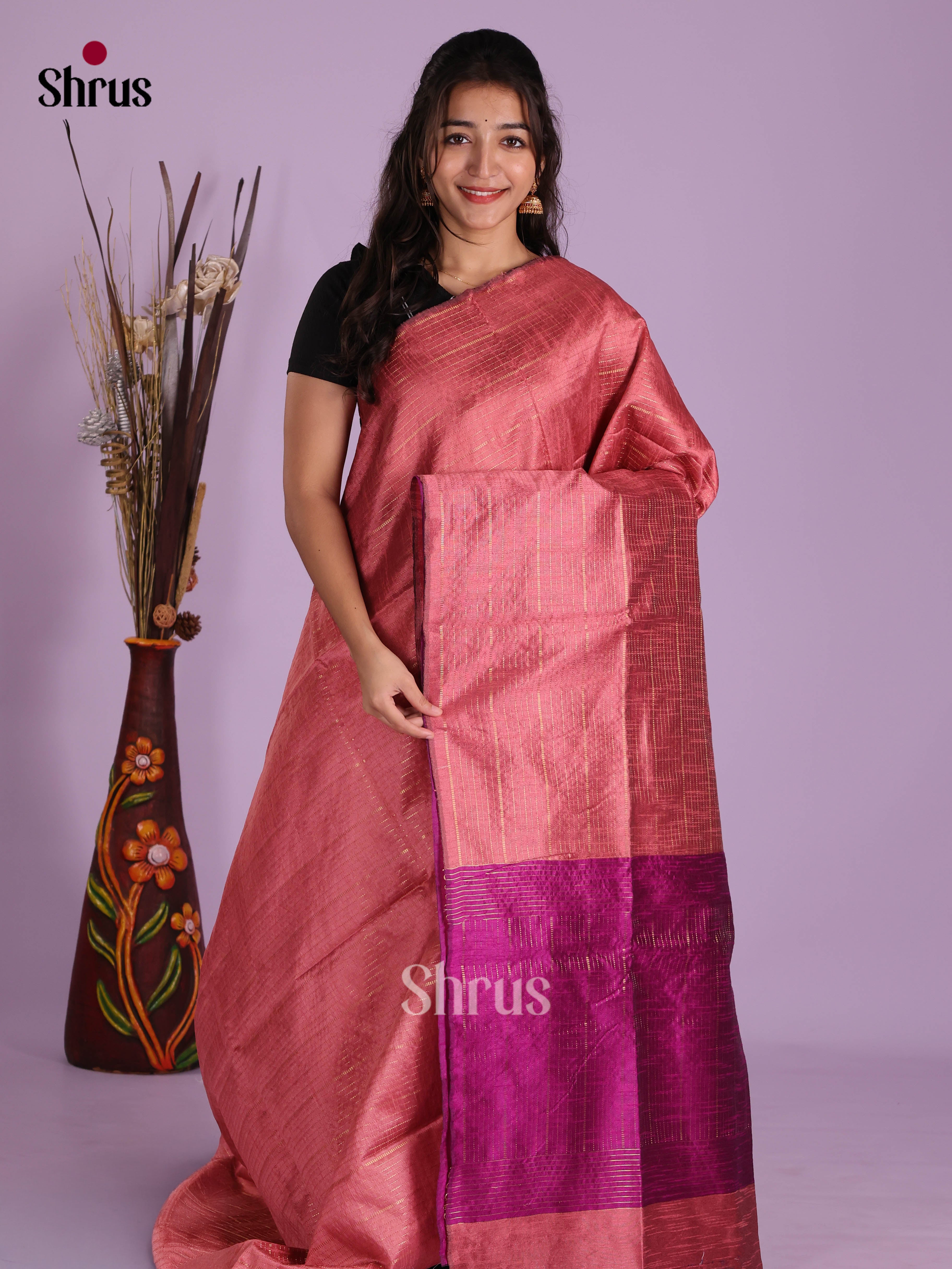 DKS05007 - Semi Rawsilk Saree - Shop on Shrus.com