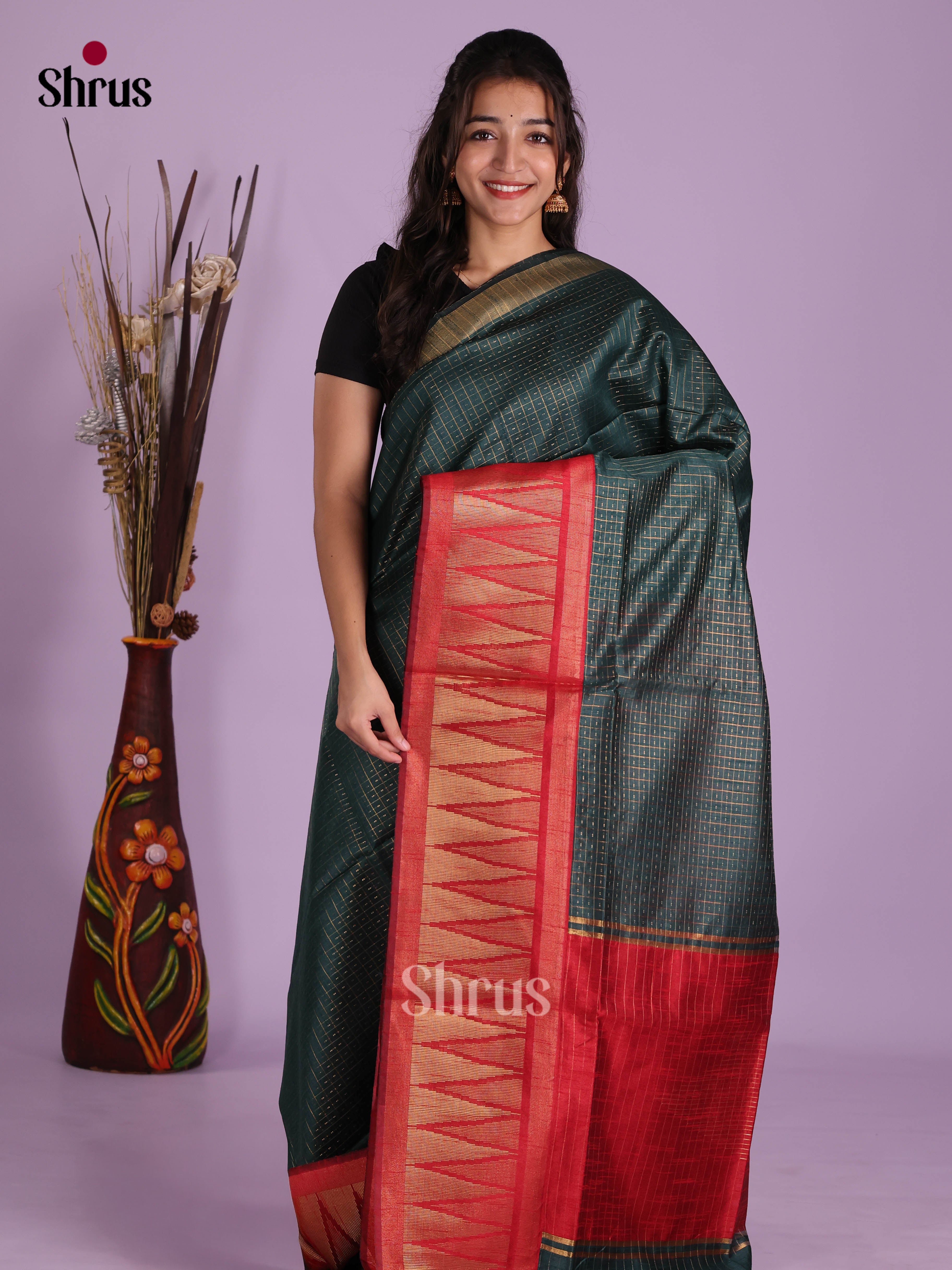 DKS05020 - Semi Rawsilk Saree - Shop on Shrus.com