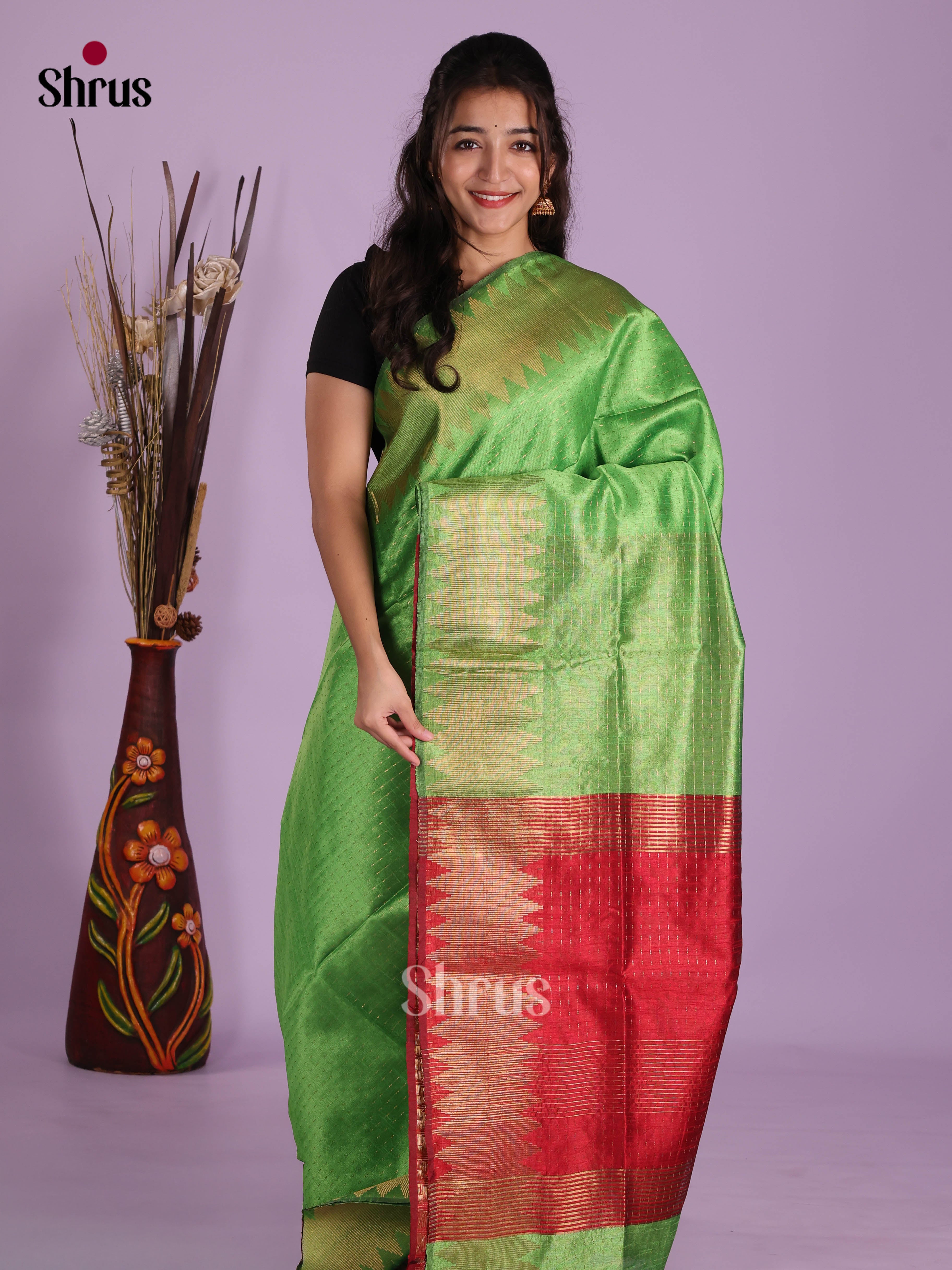 DKS05035 - Semi Rawsilk Saree - Shop on Shrus.com