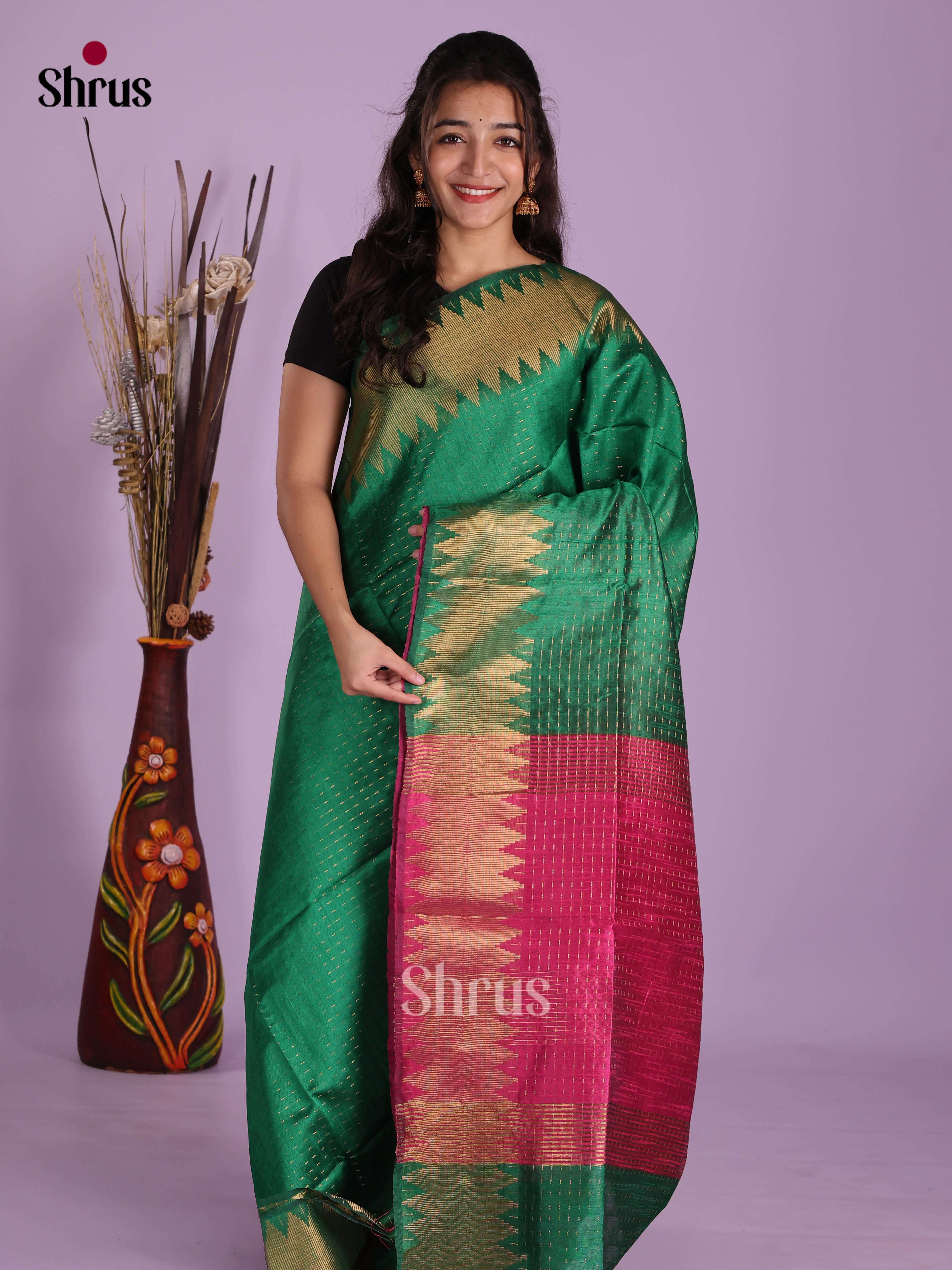 DKS05039 - Semi Rawsilk Saree - Shop on Shrus.com