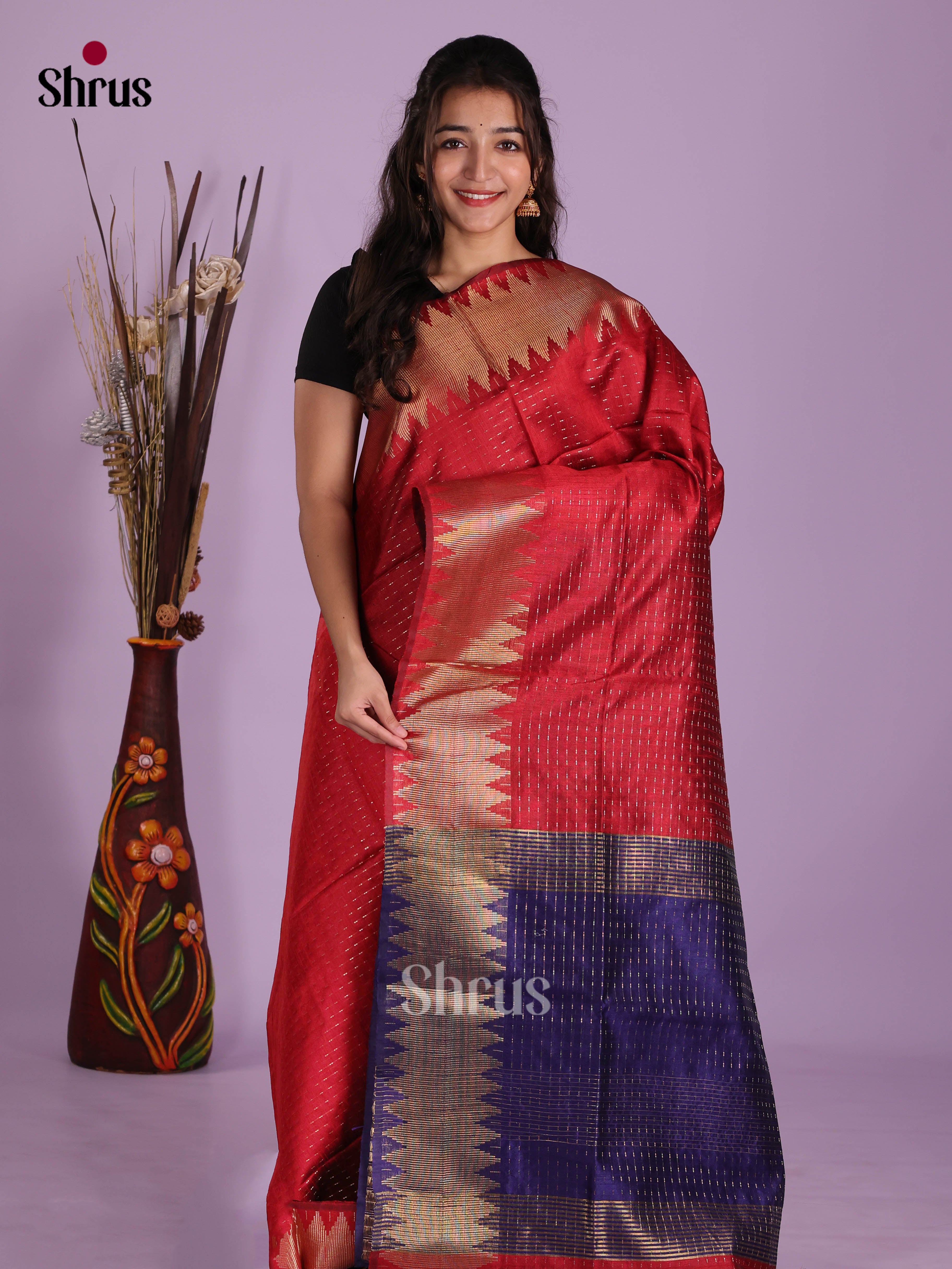 DKS05041 - Semi Rawsilk Saree - Shop on Shrus.com
