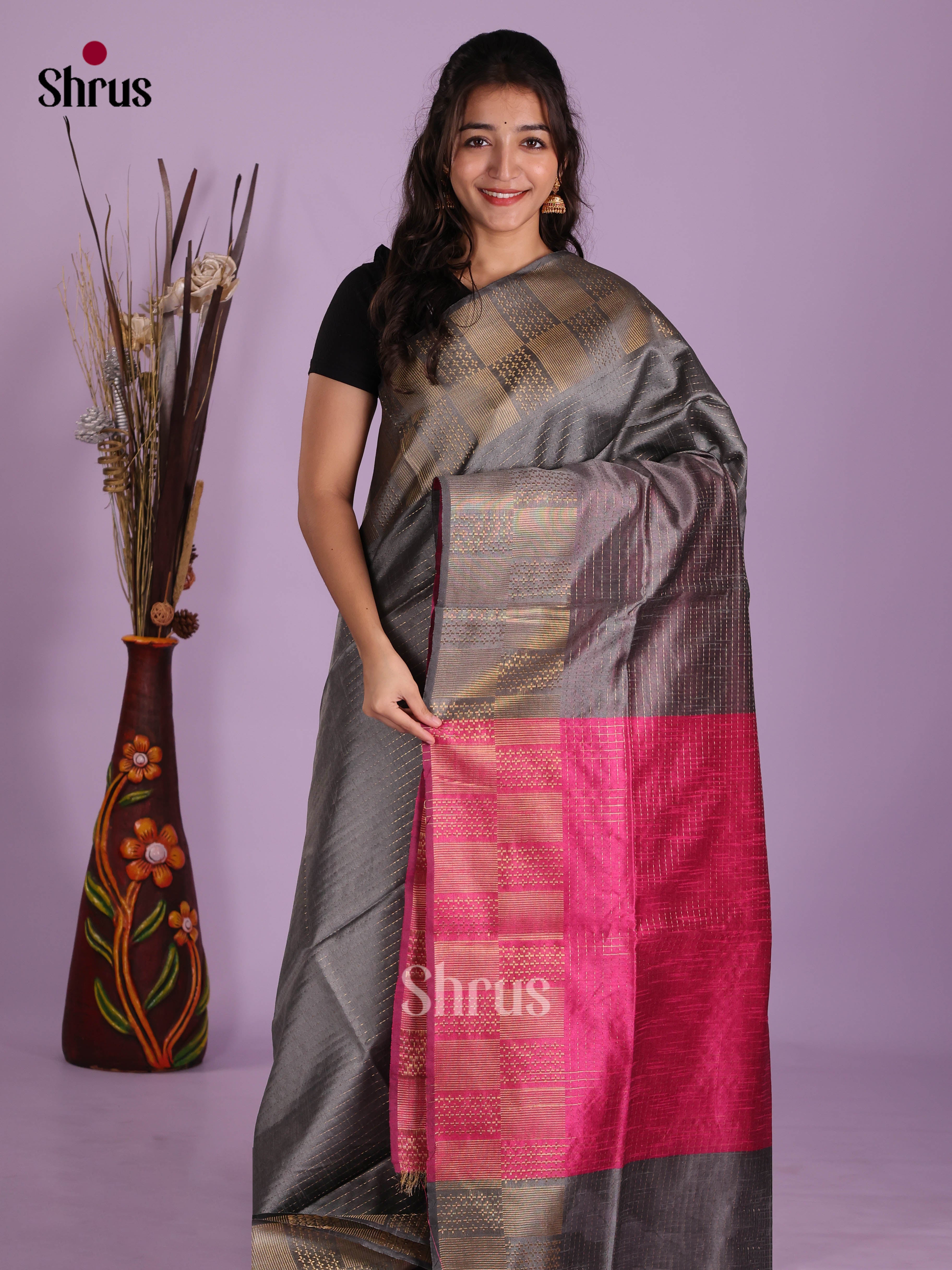 DKS05049 - Semi Rawsilk Saree - Shop on Shrus.com
