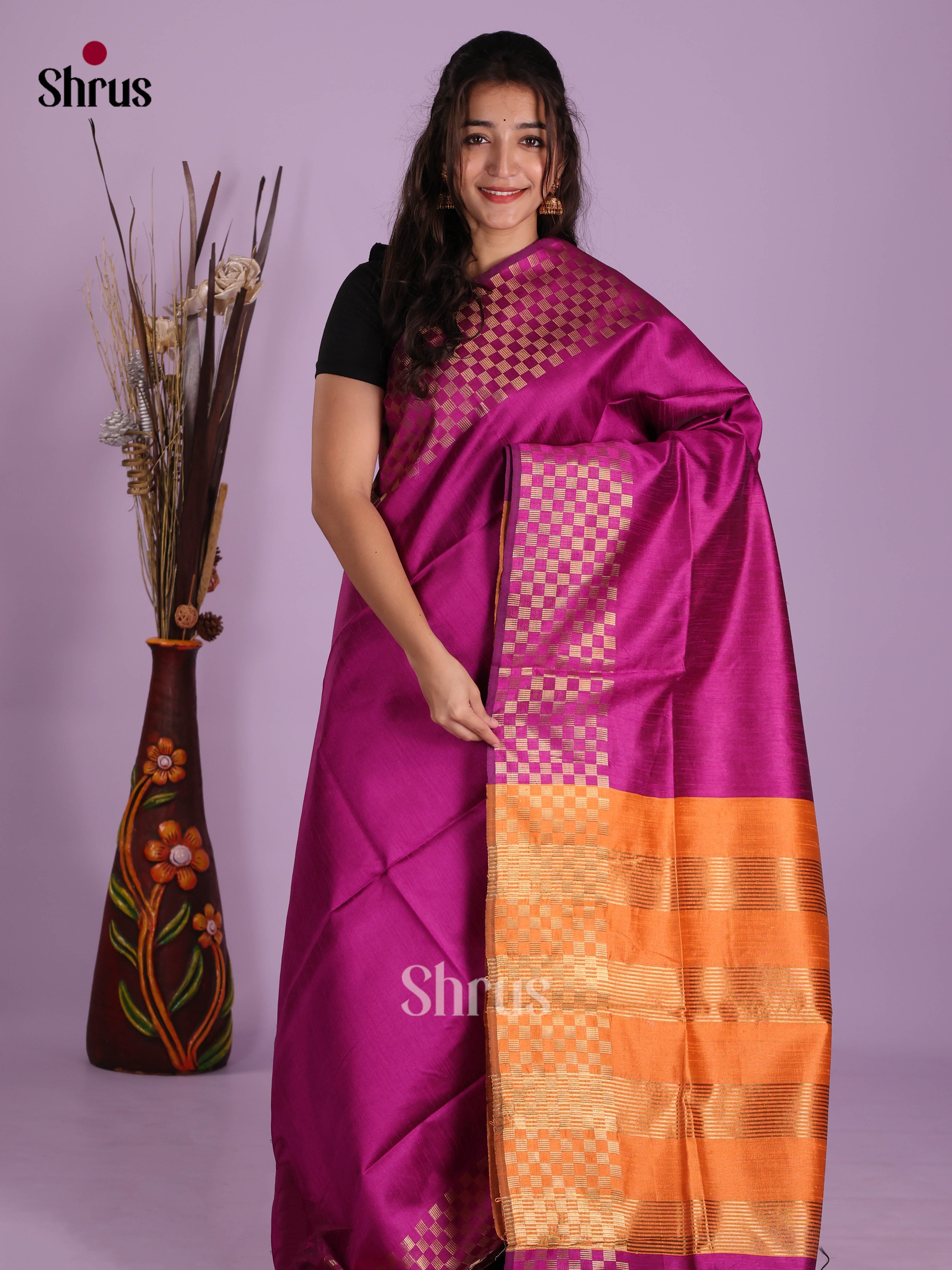 DKS05089 - Semi Rawsilk Saree - Shop on Shrus.com