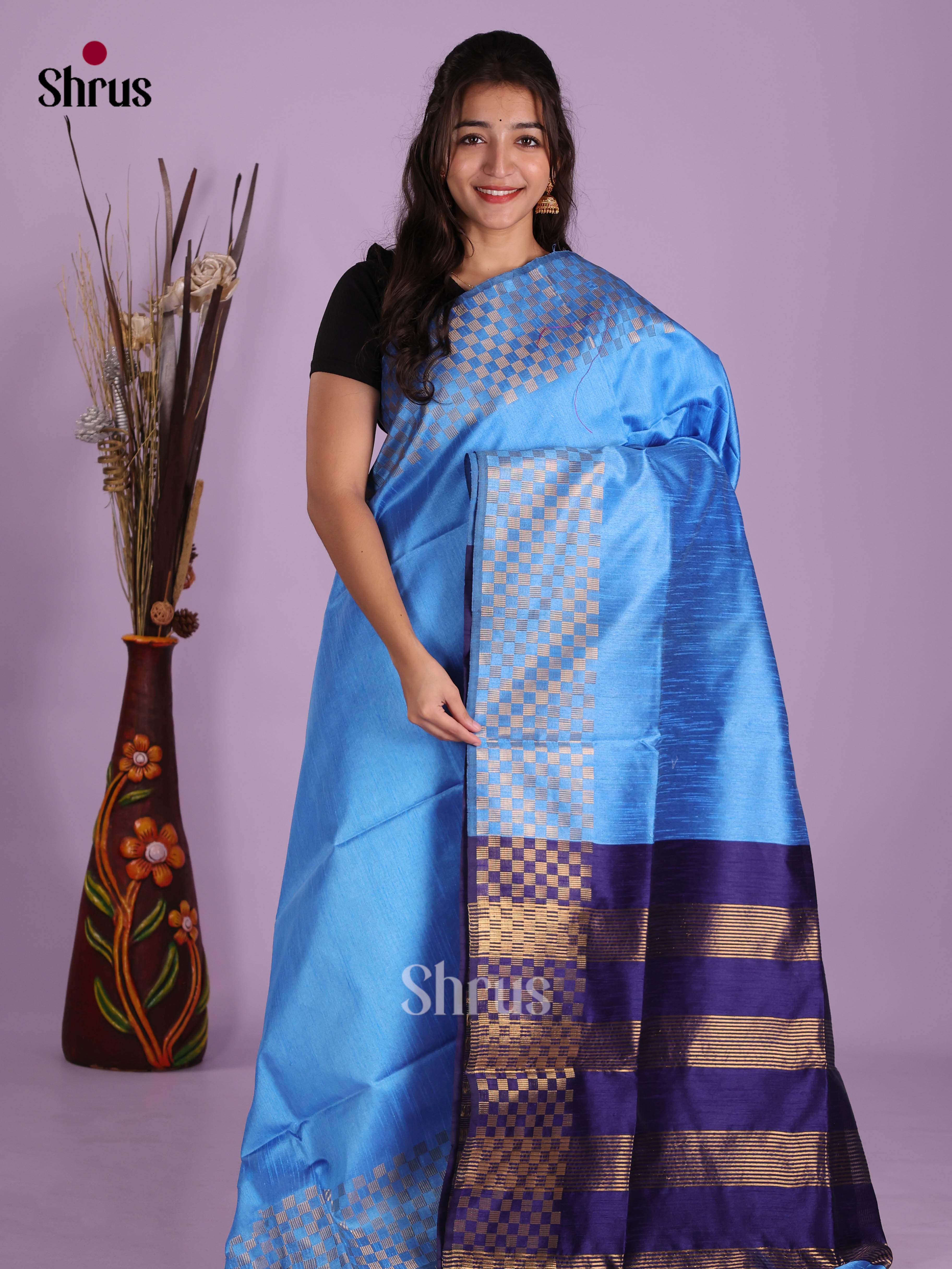 DKS05091 - Semi Rawsilk Saree - Shop on Shrus.com