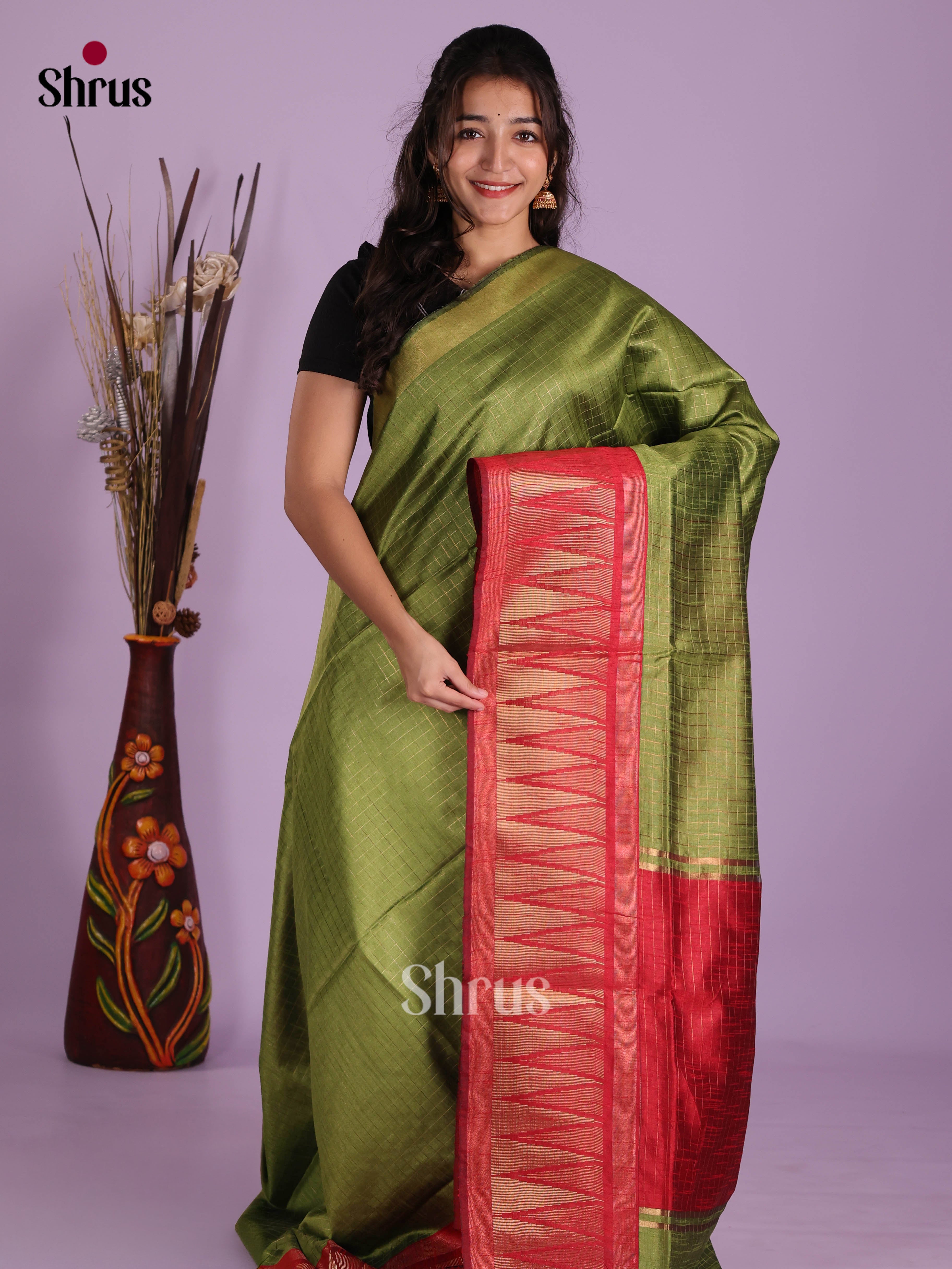 DKS05109 - Semi Rawsilk Saree - Shop on Shrus.com