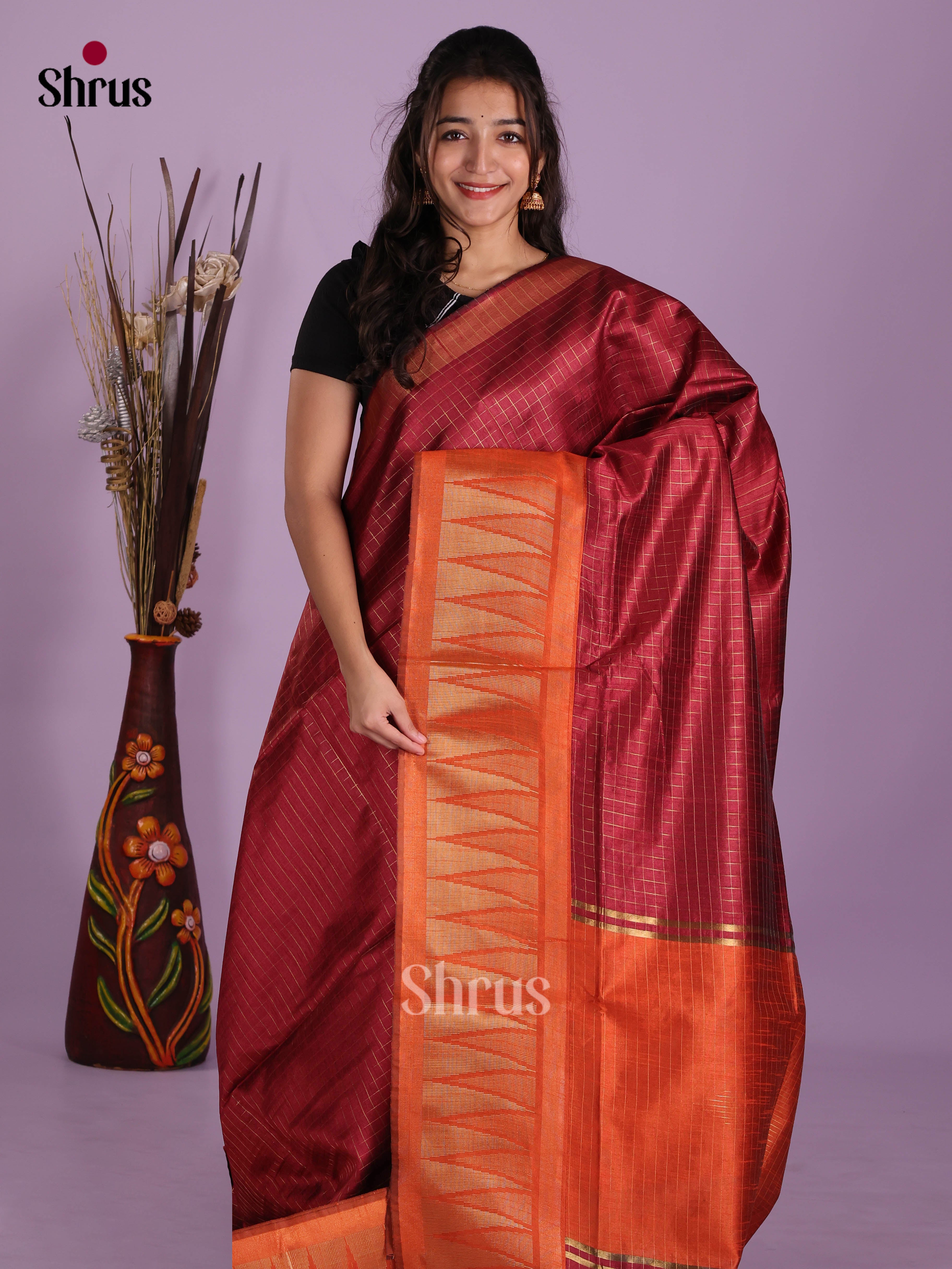 DKS05111 - Semi Rawsilk Saree - Shop on Shrus.com