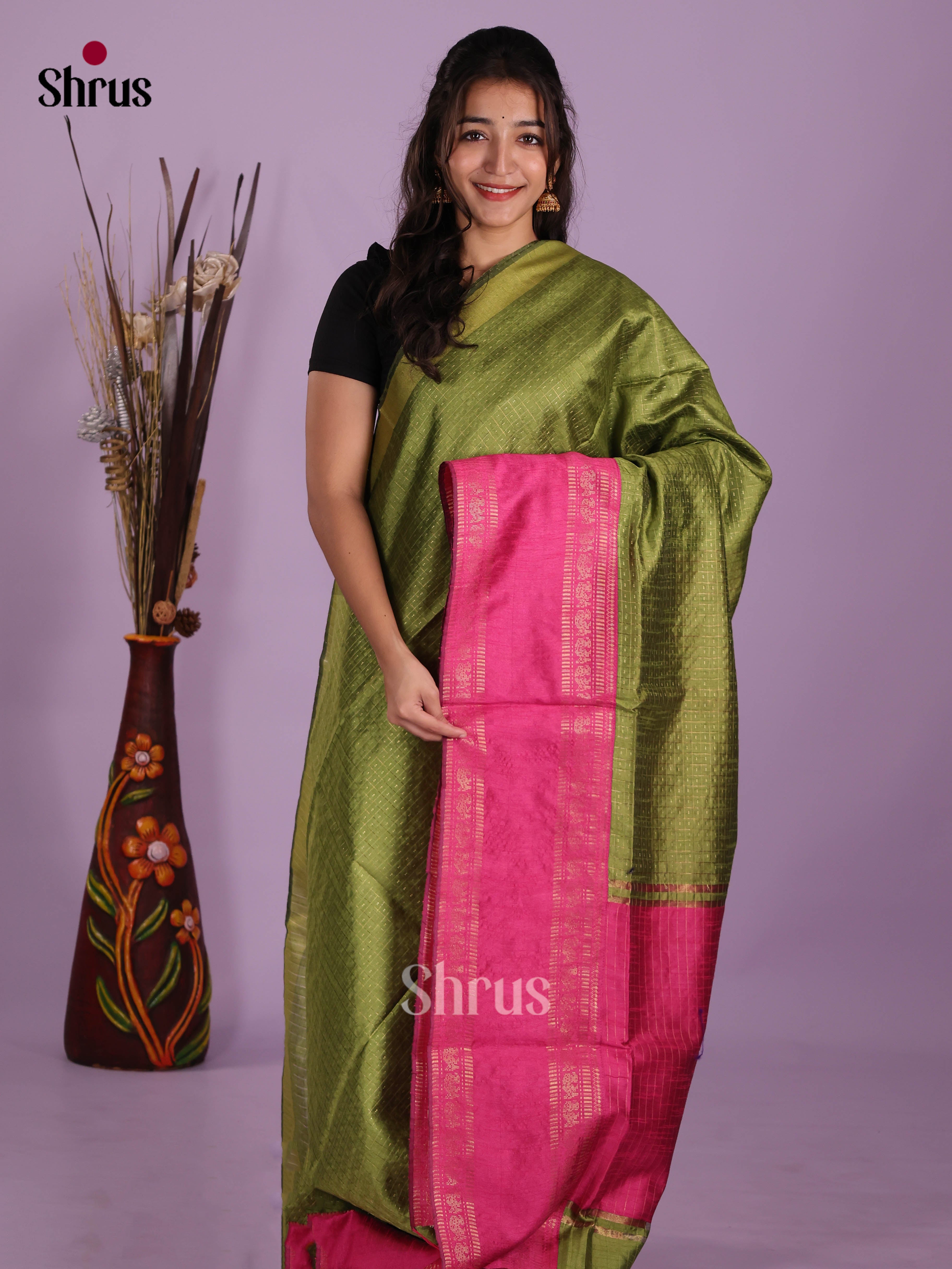 DKS05137 - Semi Rawsilk Saree - Shop on Shrus.com