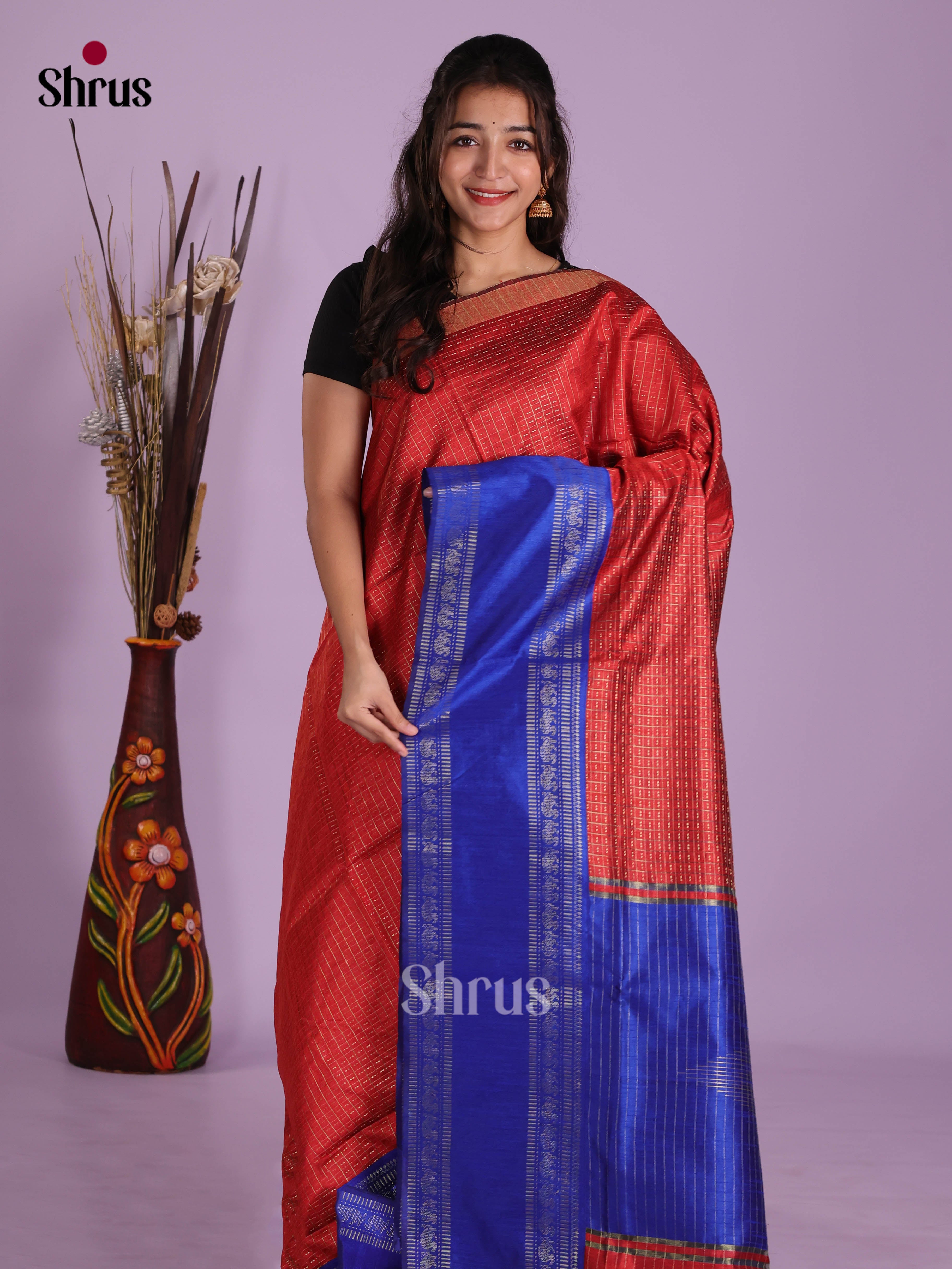 DKS05139 - Semi Rawsilk Saree - Shop on Shrus.com