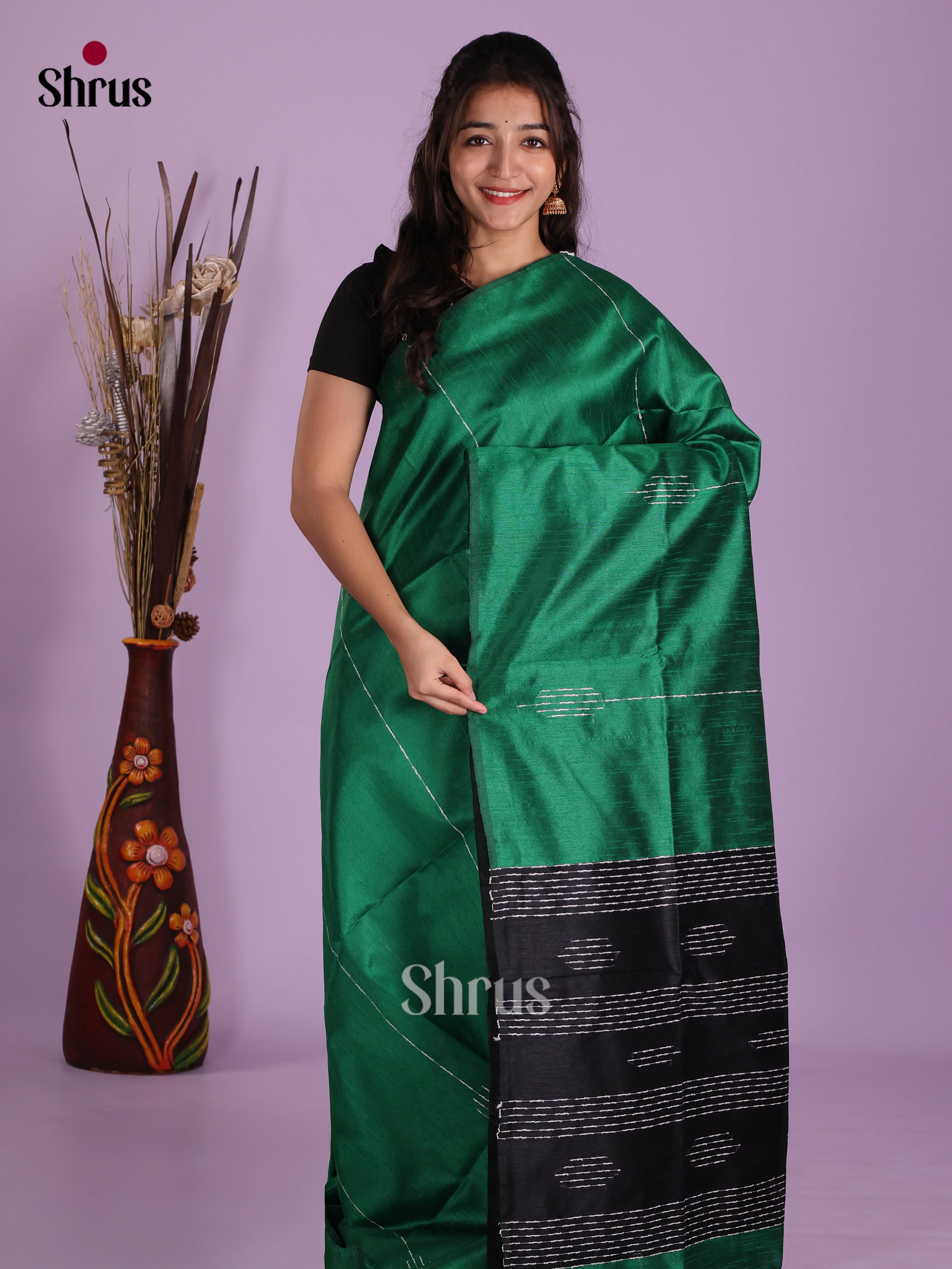 DKS05147 - Semi Rawsilk Saree - Shop on Shrus.com