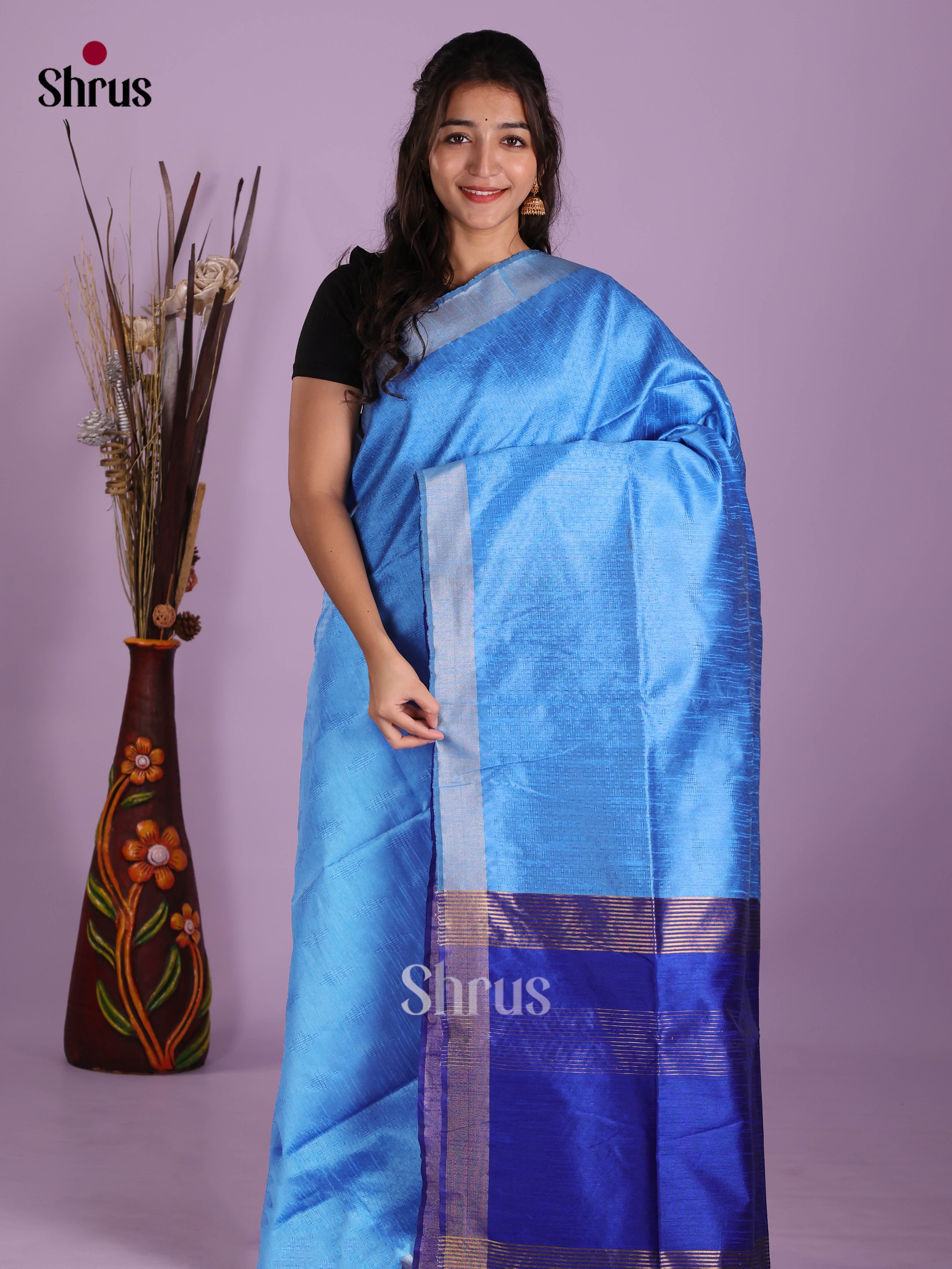 DKS05161 - Semi Rawsilk Saree - Shop on Shrus.com