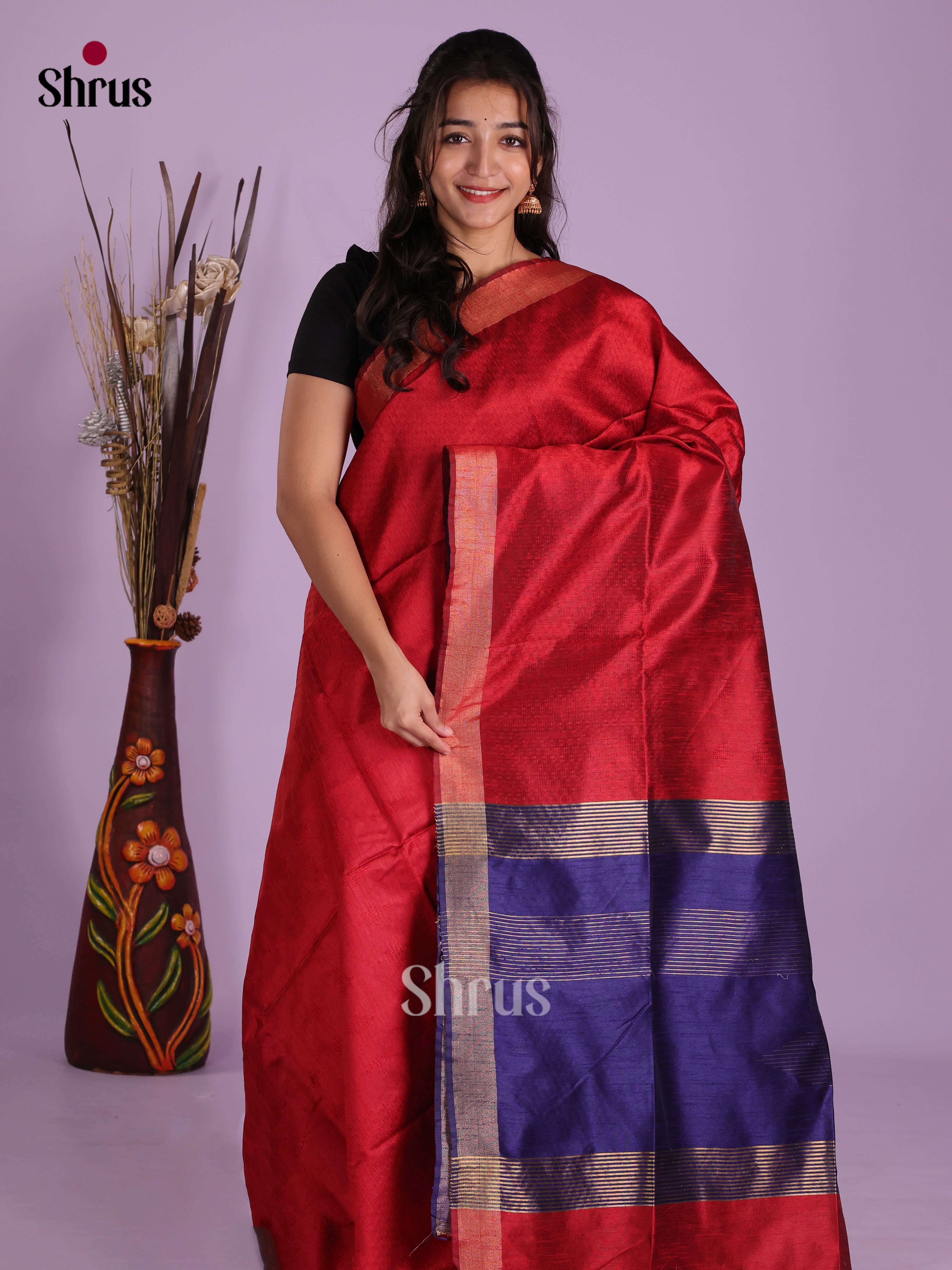 DKS05167 - Semi Rawsilk Saree - Shop on Shrus.com