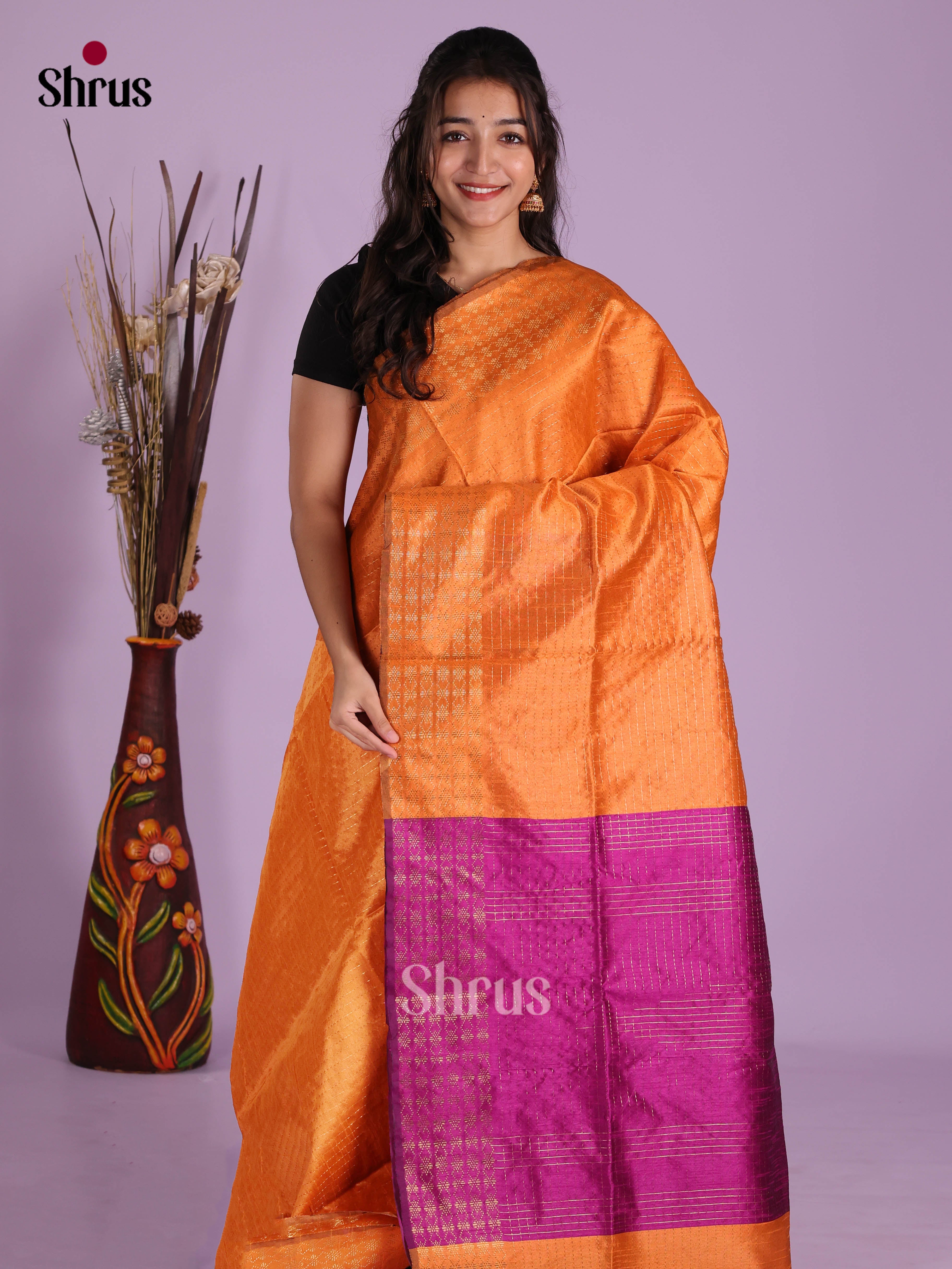 DKS05175 - Semi Rawsilk Saree - Shop on Shrus.com