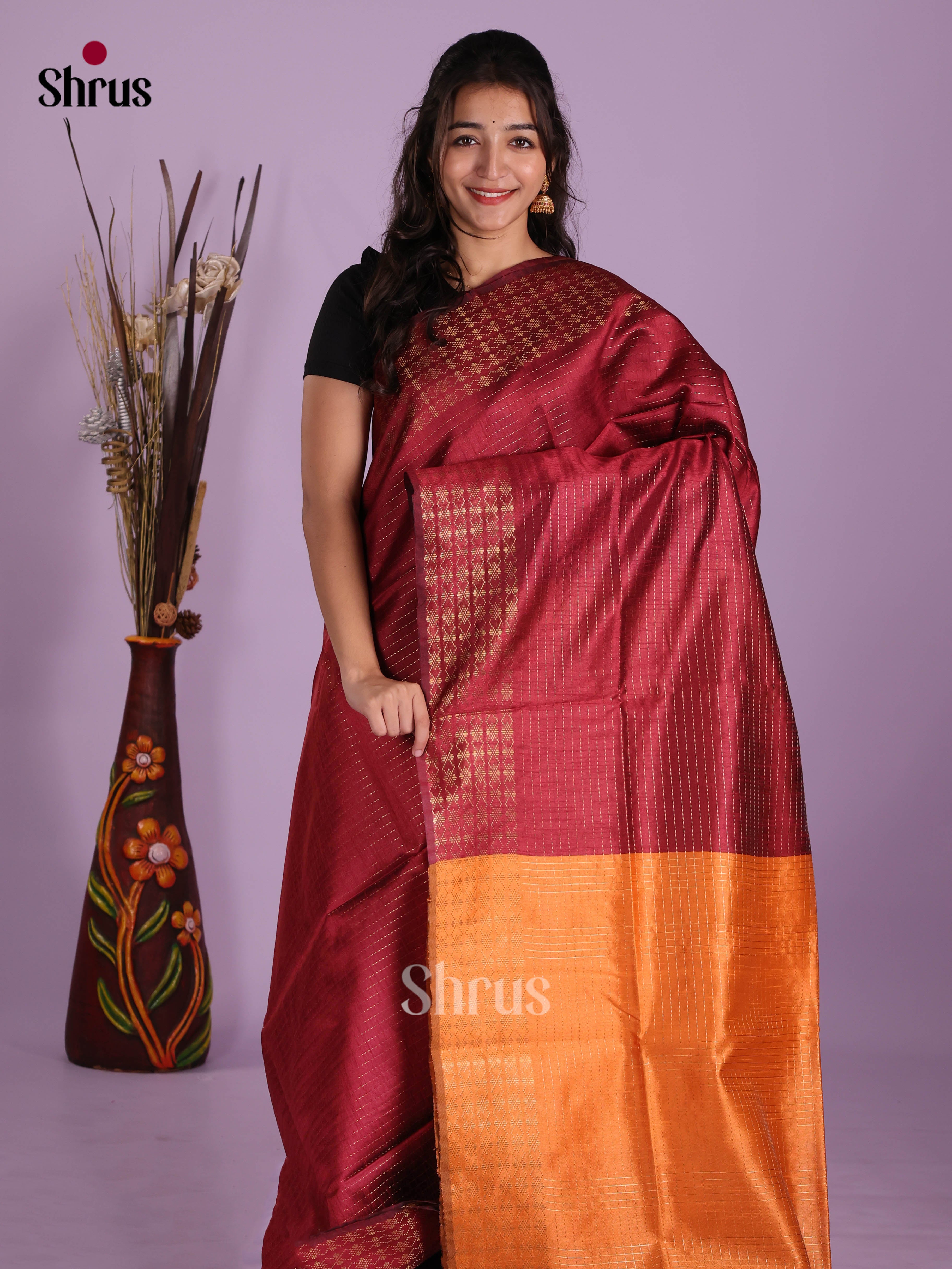 DKS05183 - Semi Rawsilk Saree - Shop on Shrus.com
