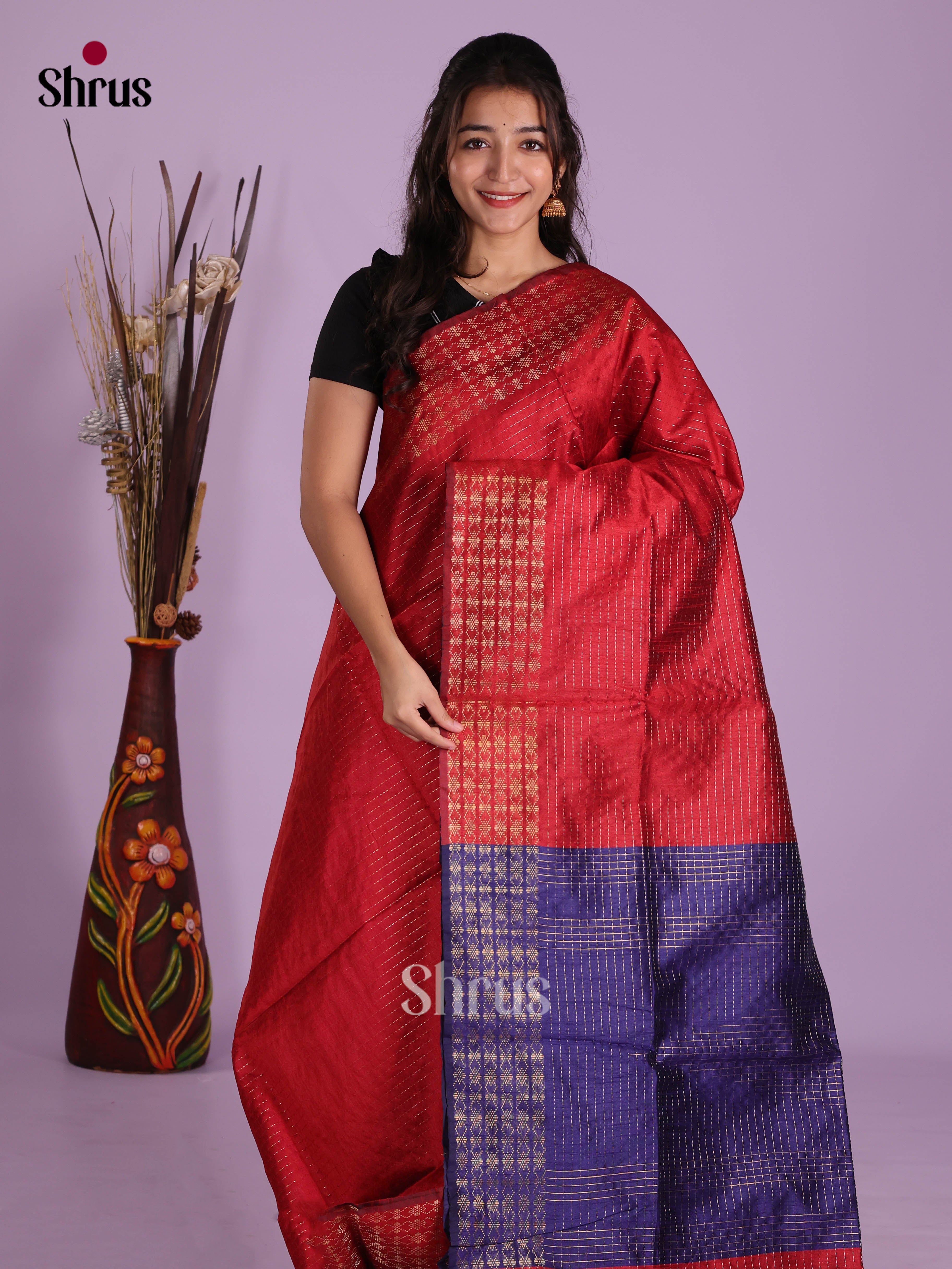DKS05185 - Semi Rawsilk Saree - Shop on Shrus.com