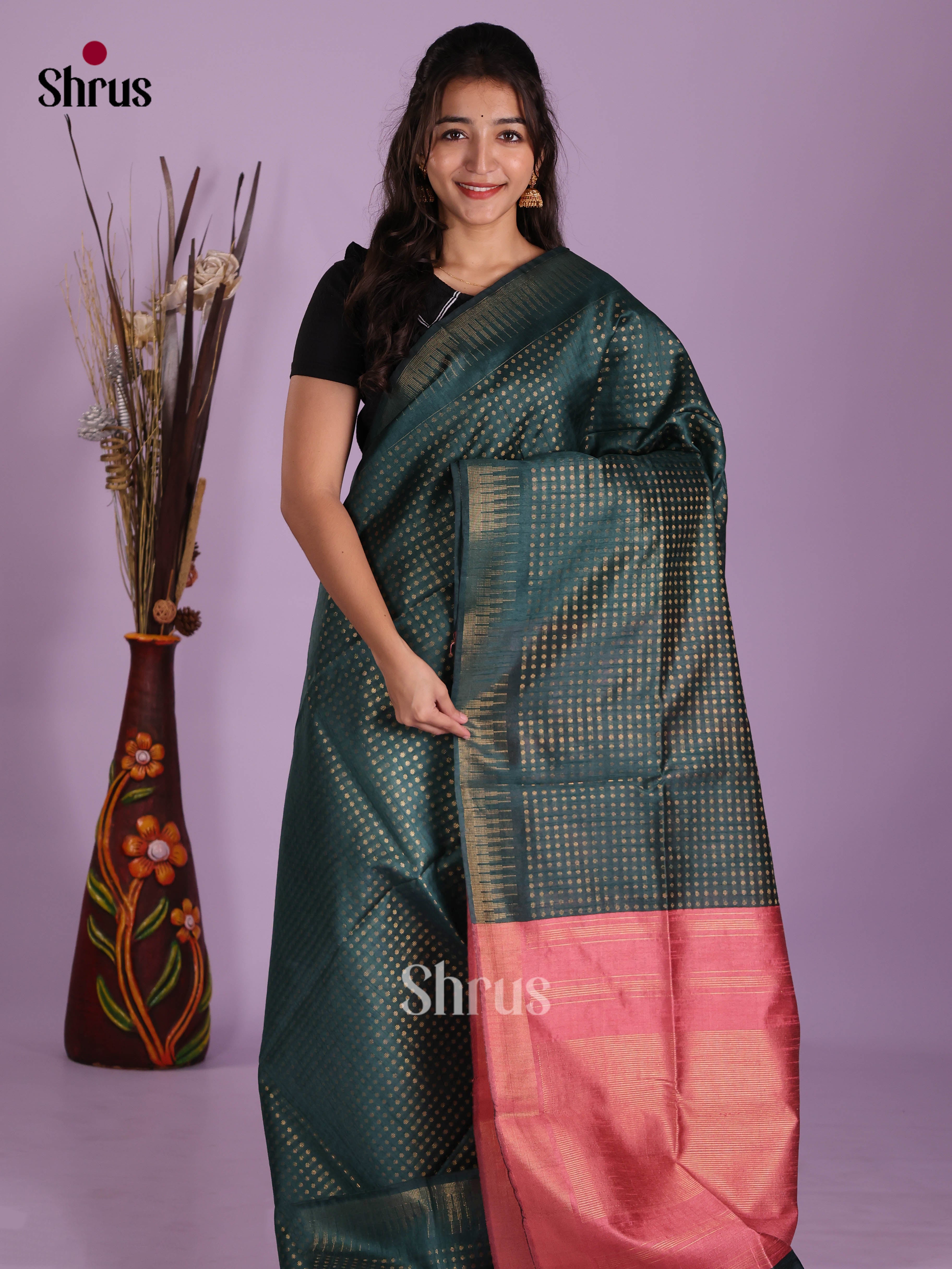 DKS05190 - Semi Rawsilk Saree - Shop on Shrus.com
