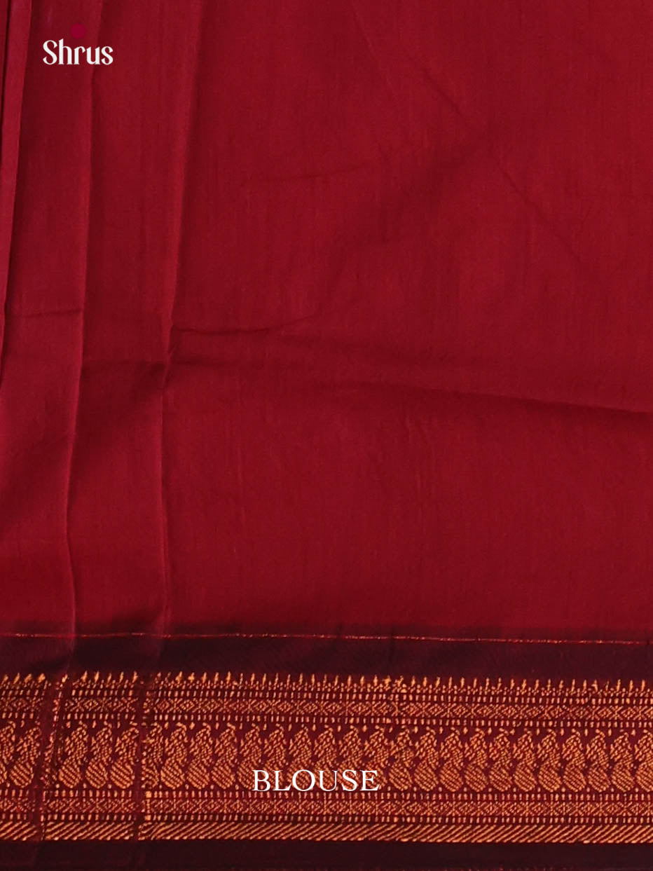 Blue & Maroon - Kalyani Cotton Saree