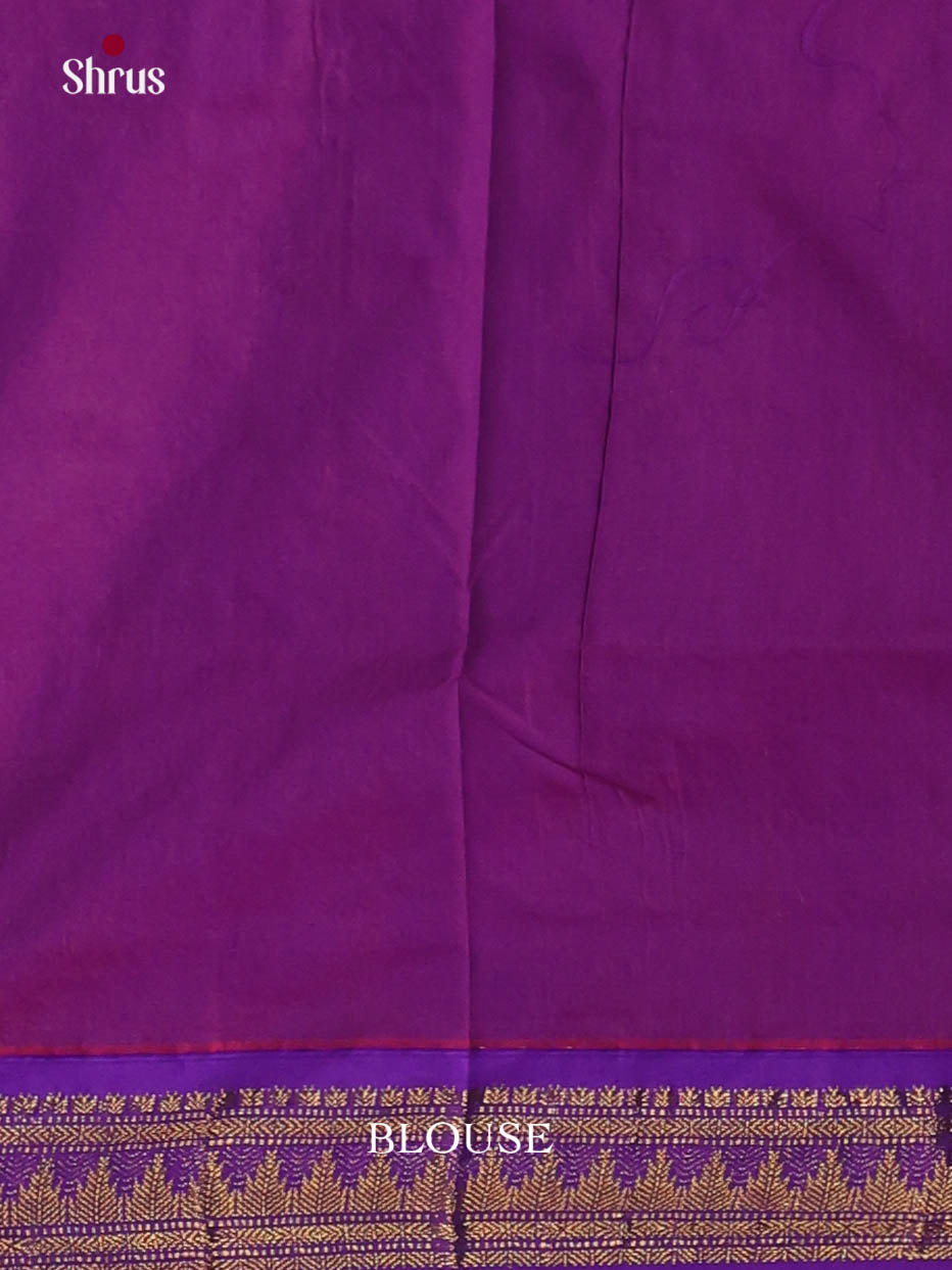 Orange & Violet - Kalyani Cotton Saree