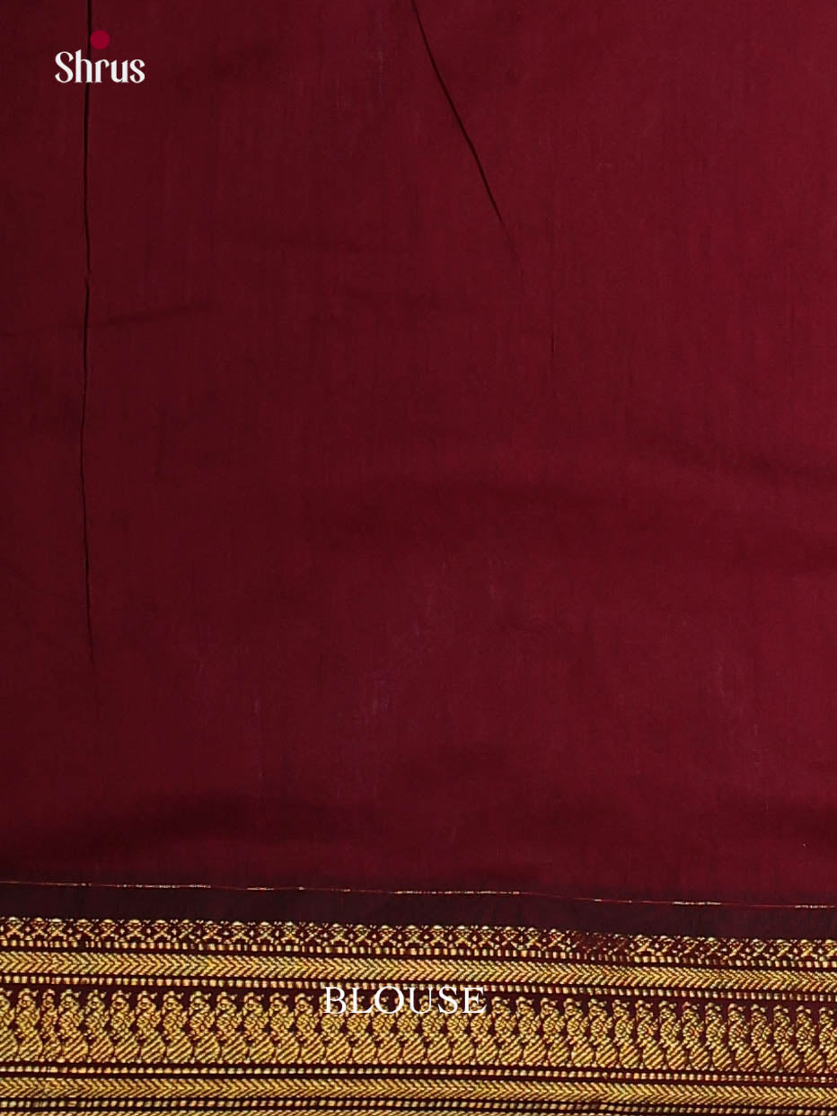 Green & maroon- Kalyani Cotton Saree - Shop on Shrus.com
