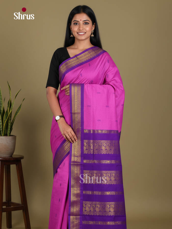 Pink & Purple- Kalyani Cotton Saree