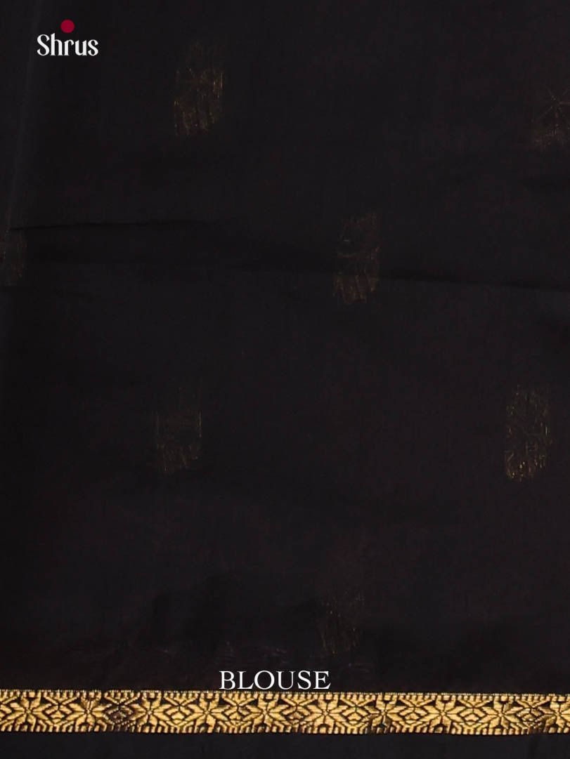 Orange & Black - Semi Maheshwari Saree