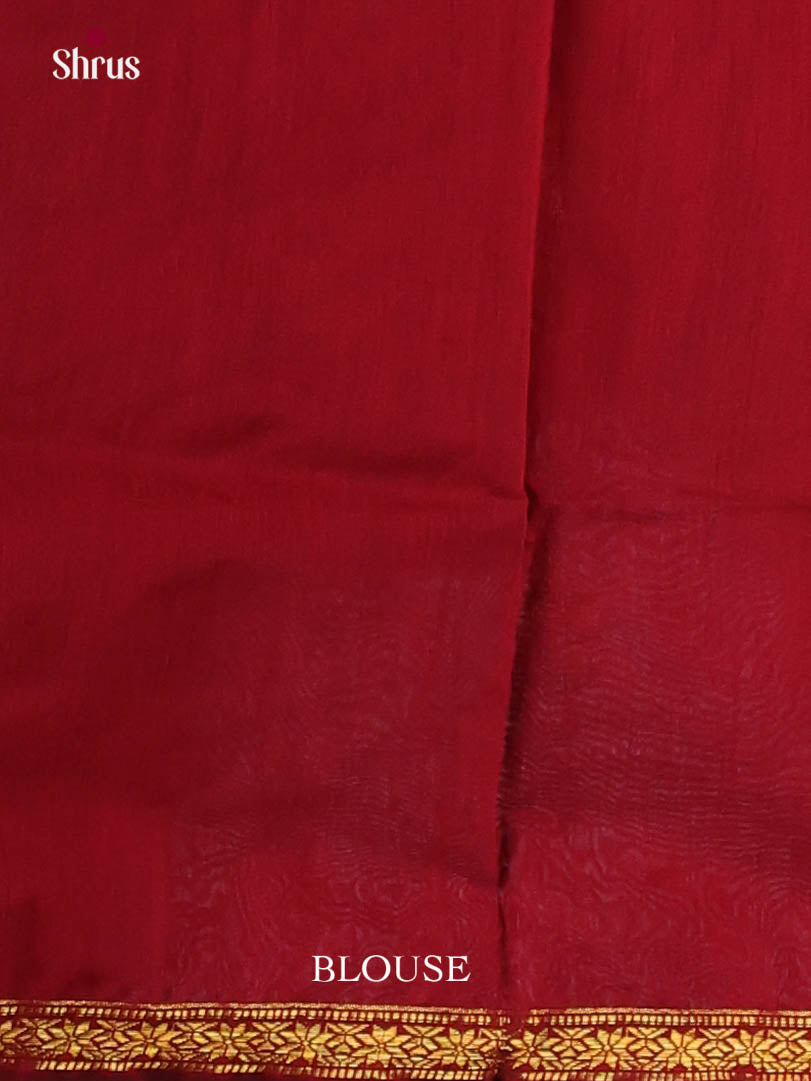 Pista Green & Maroon - Semi Maheshwari Saree