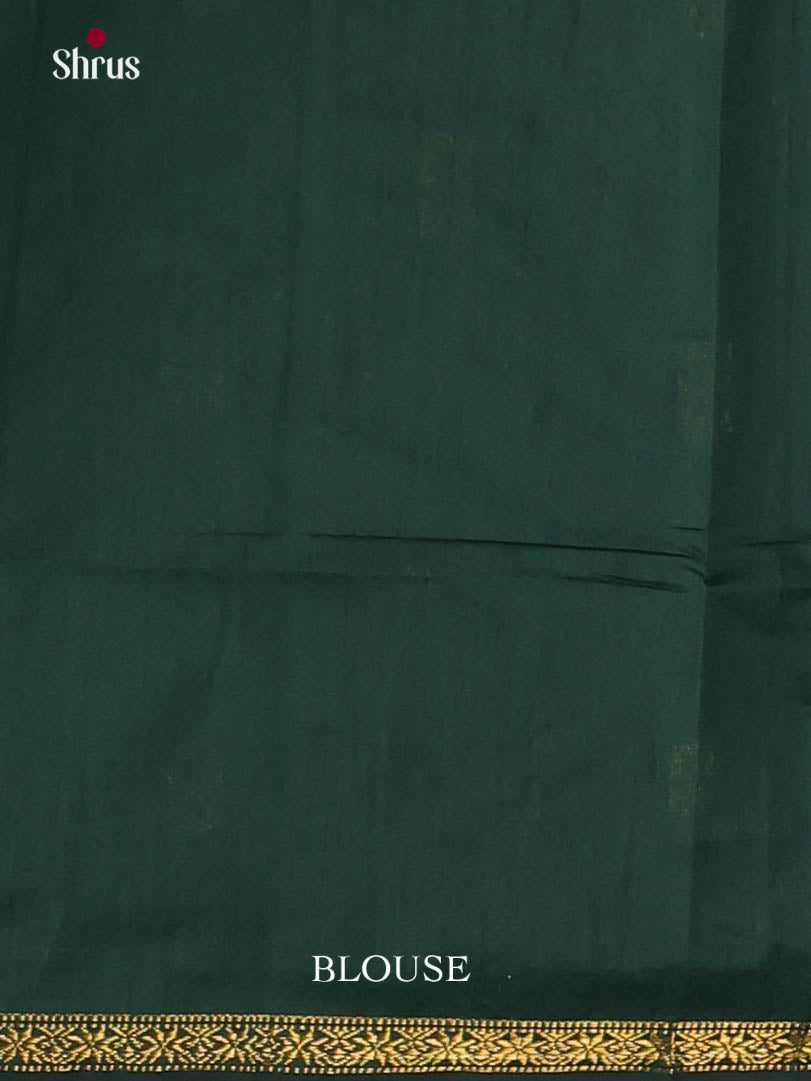 Grey & Green - Semi Maheshwari Saree