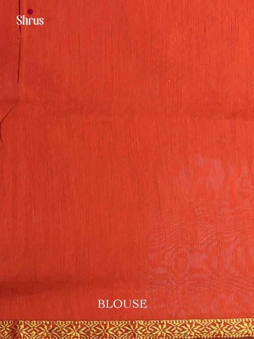 Blue & Orange - Semi Maheshwari Saree