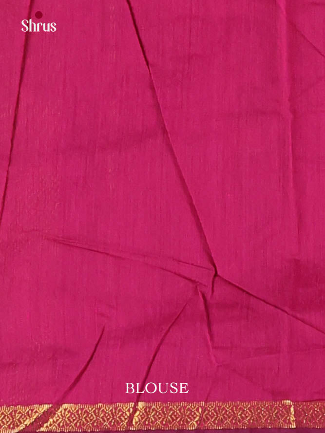 Mustardy Green & Maroon - Semi Maheshwari Saree