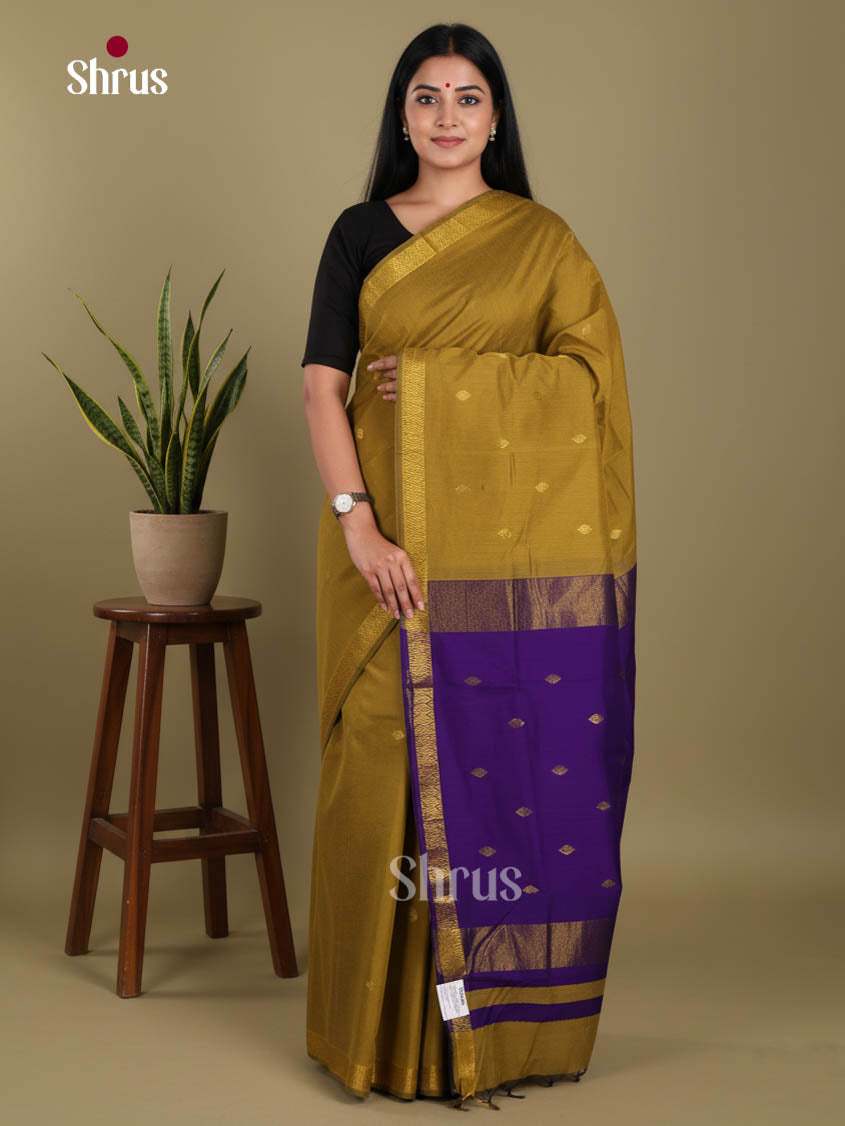 Mehandi Green & Blue- Semi Maheshwari Saree