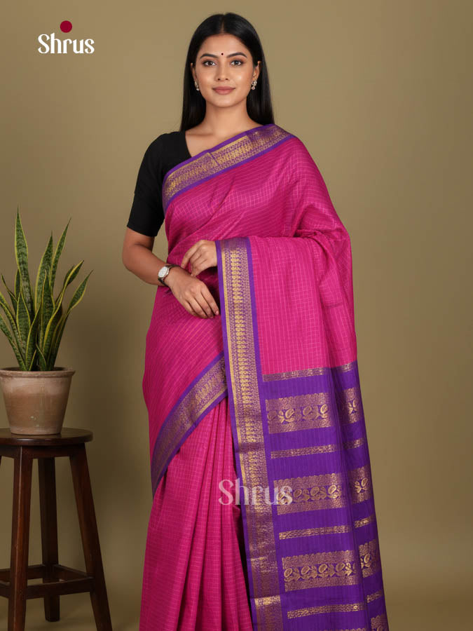 Pink & Purple - Kalyani Cotton Saree