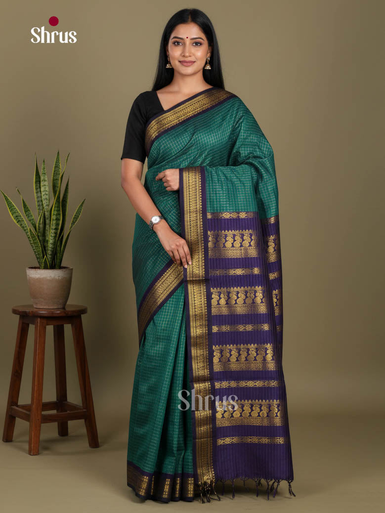 Green & Blue - Kalyani Cotton Saree - Shop on Shrus.com
