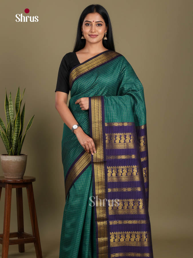 Green & Blue - Kalyani Cotton Saree - Shop on Shrus.com
