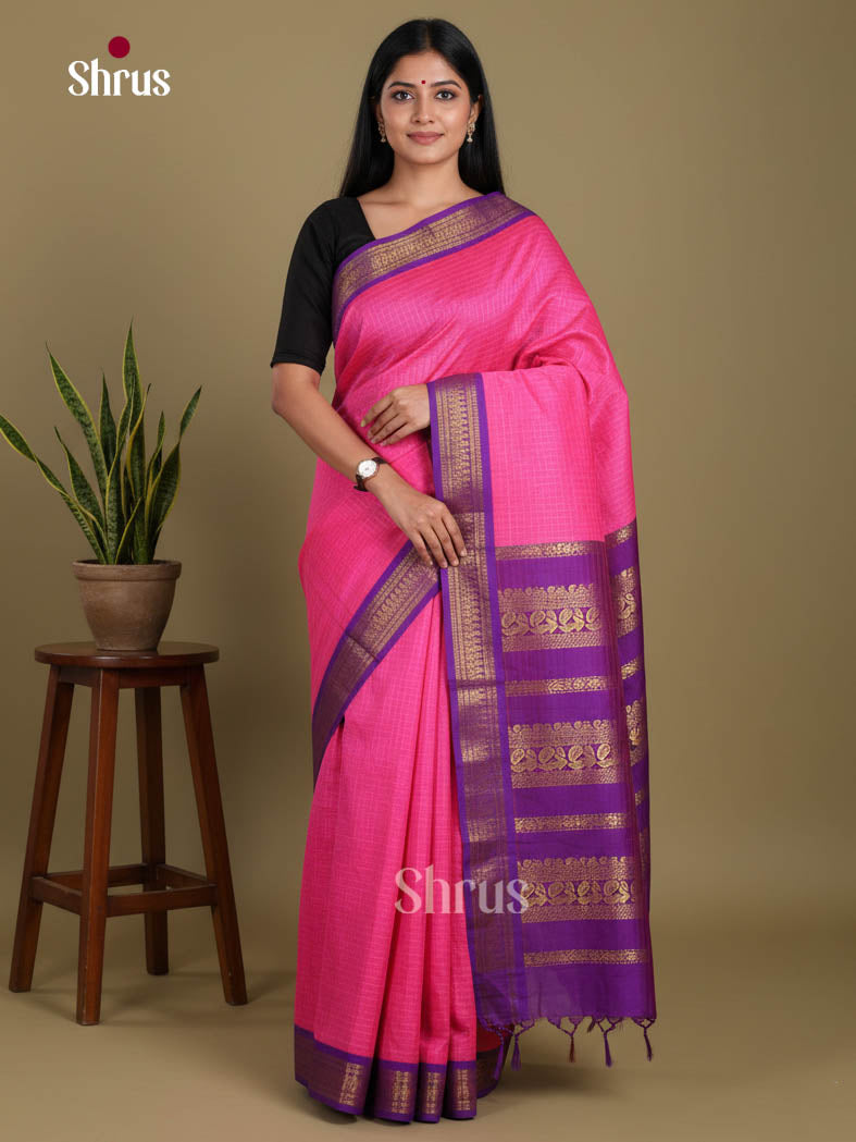 Pink & Purple - Kalyani Cotton Saree