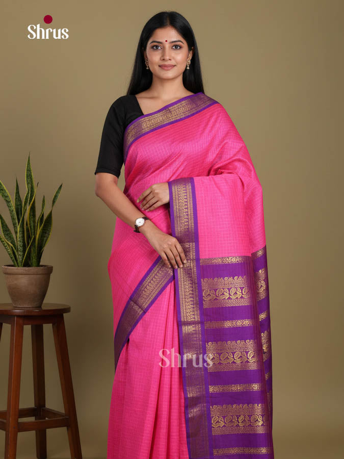 Pink & Purple - Kalyani Cotton Saree