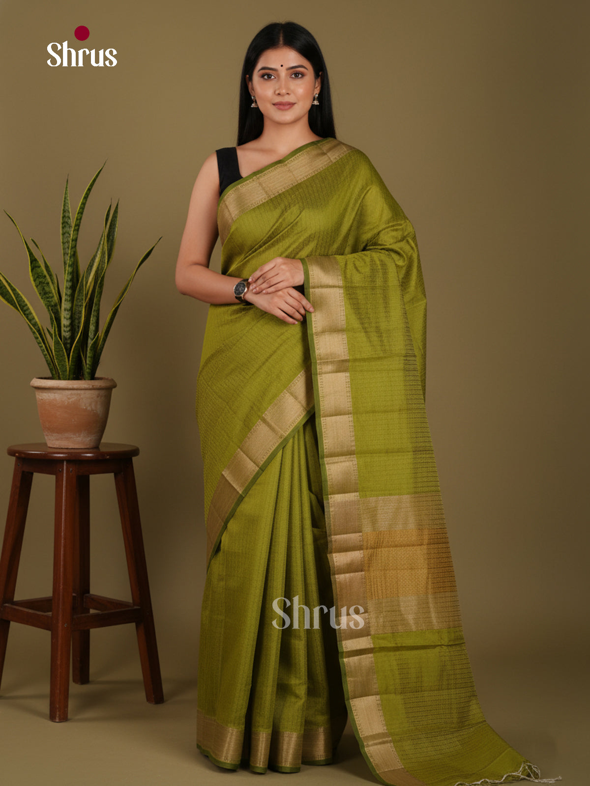 DKS06095 - Semi Rawsilk Saree - Shop on Shrus.com