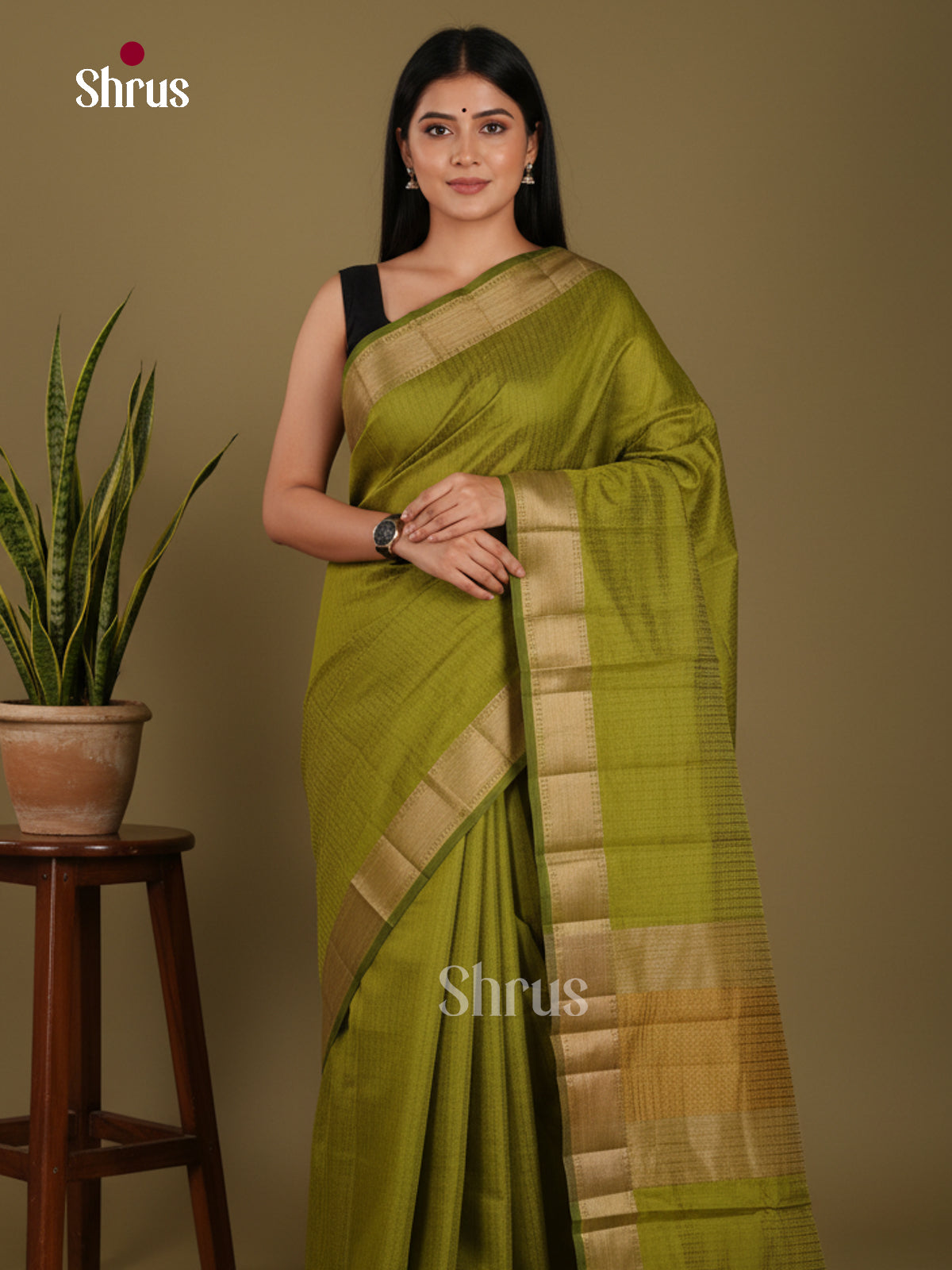 DKS06095 - Semi Rawsilk Saree - Shop on Shrus.com