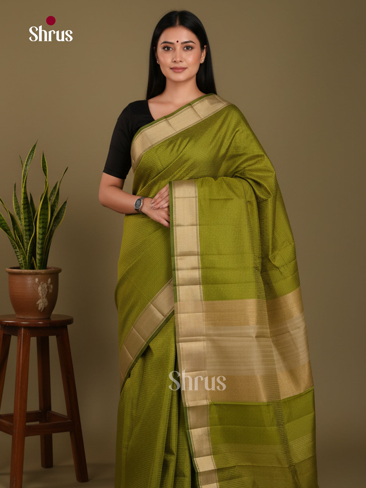 DKS06099 - Semi Rawsilk Saree - Shop on Shrus.com