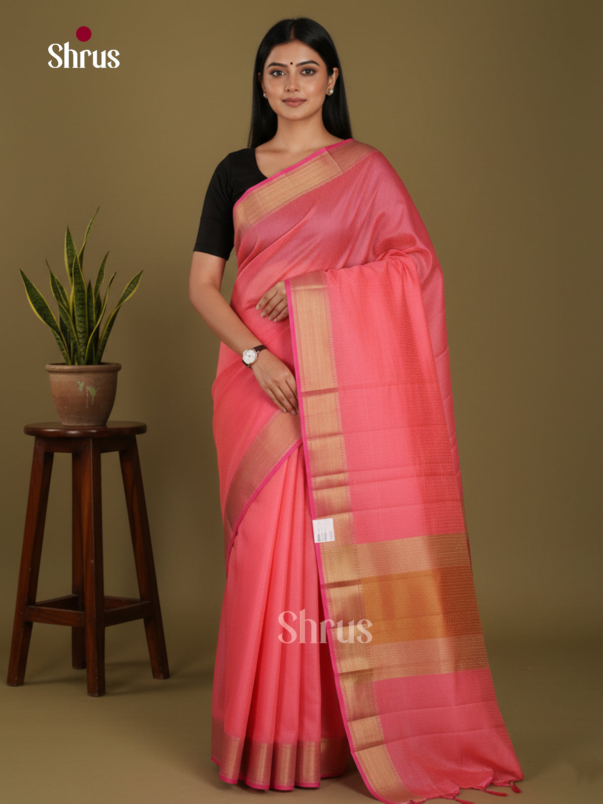 DKS06105 - Semi Rawsilk Saree - Shop on Shrus.com