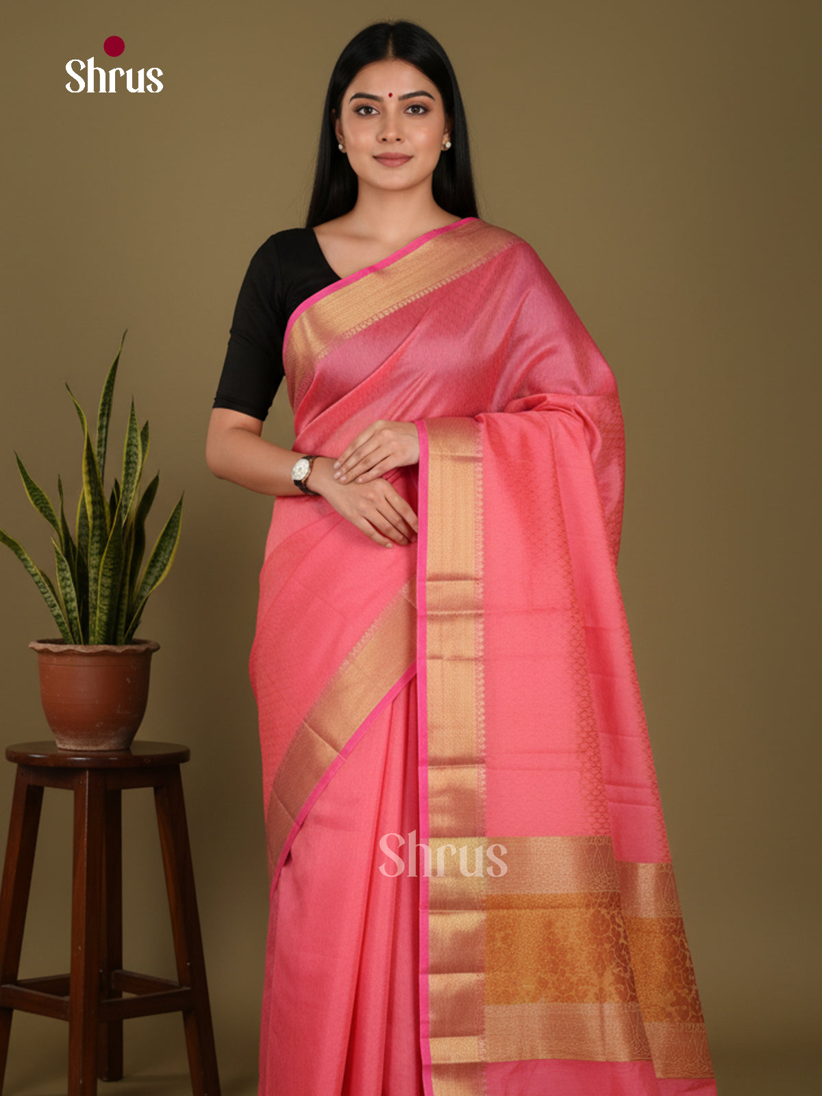 DKS06107 - Semi Rawsilk Saree - Shop on Shrus.com