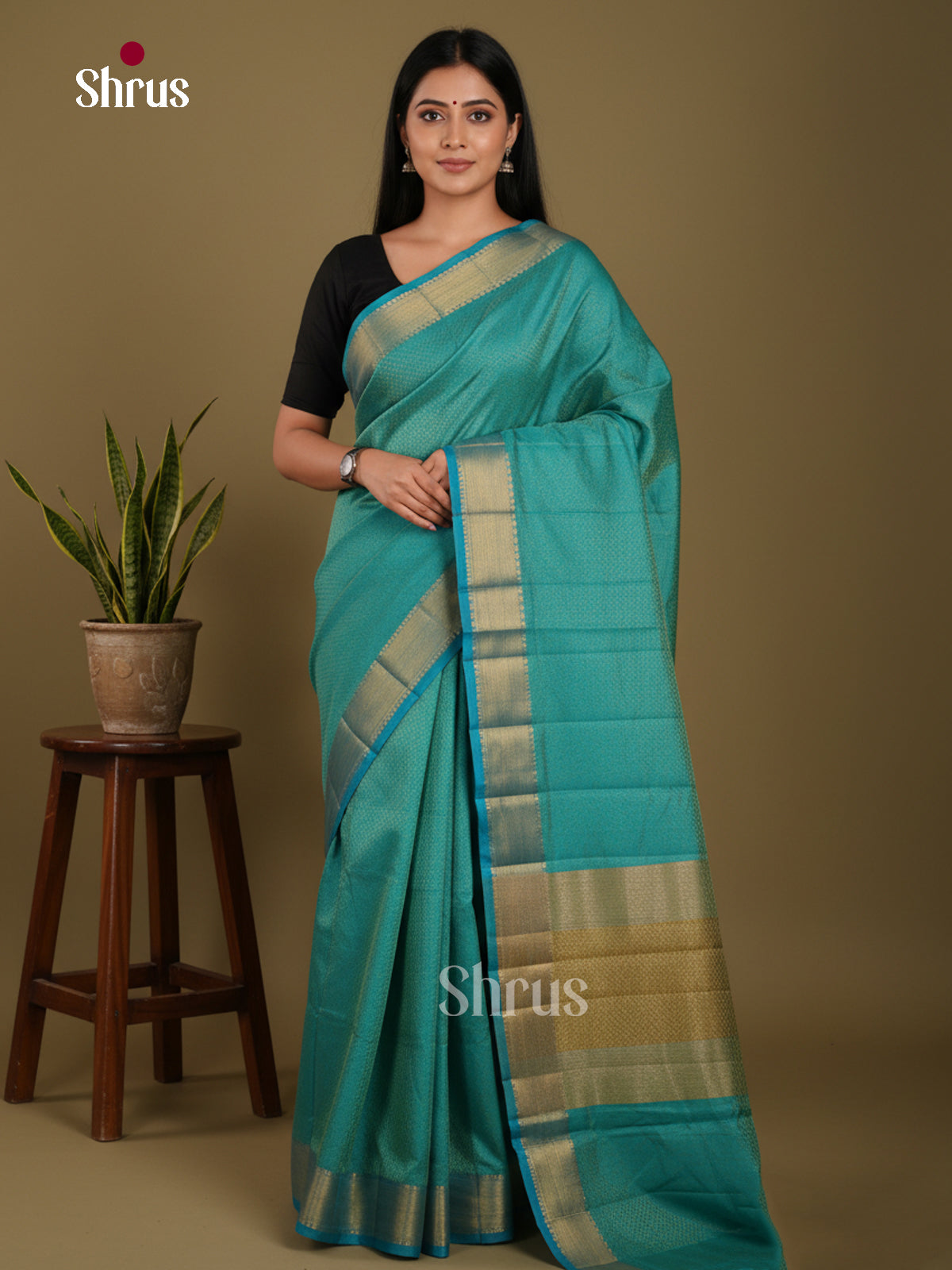 DKS06115 - Semi Rawsilk Saree - Shop on Shrus.com