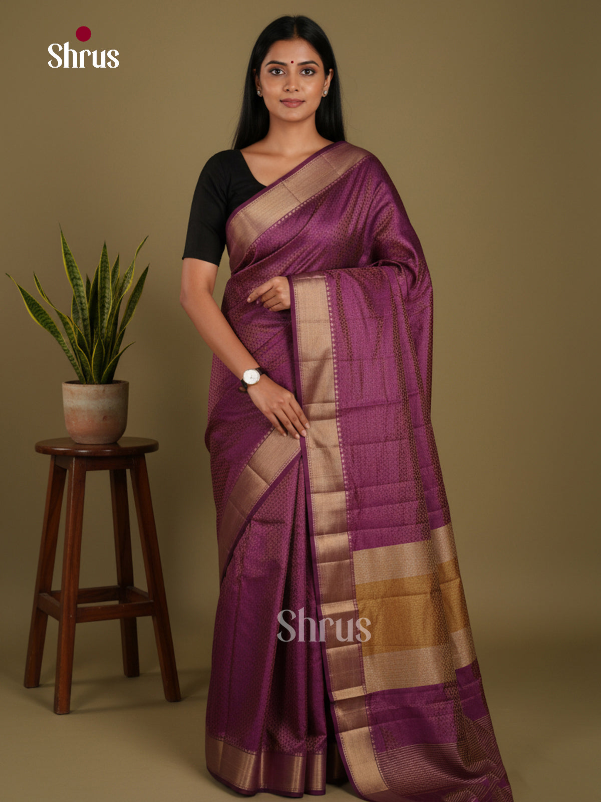 DKS06121 - Semi Rawsilk Saree - Shop on Shrus.com